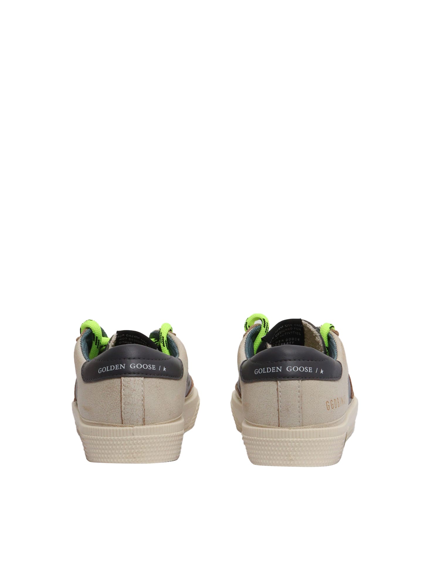 Golden Goose Boy's May Nappa Leather Star And Heel Lace-up Sneakers, Toddler/kids