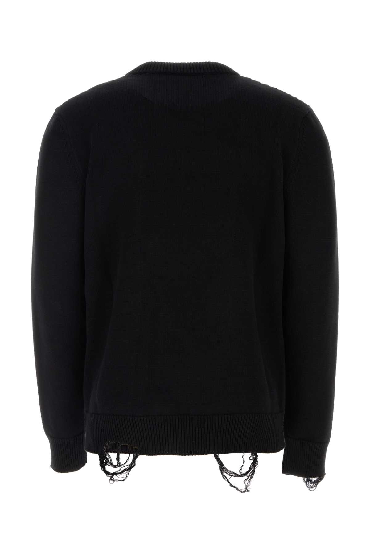 Shop Givenchy Black Cotton Sweater In Blackwhite