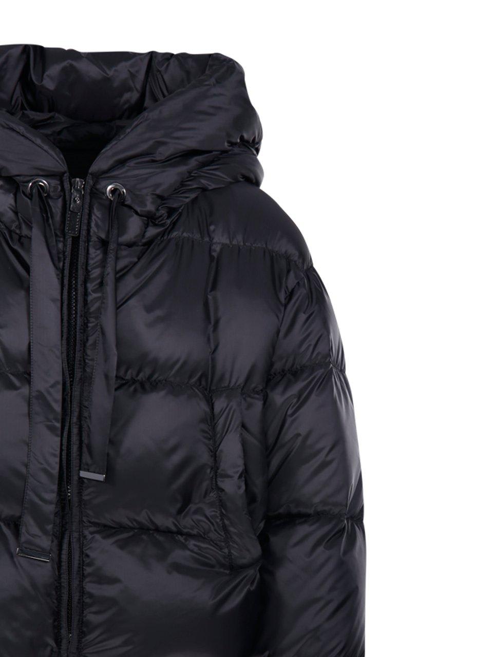 Shop Max Mara The Cube Hooded Padded Coat In Black