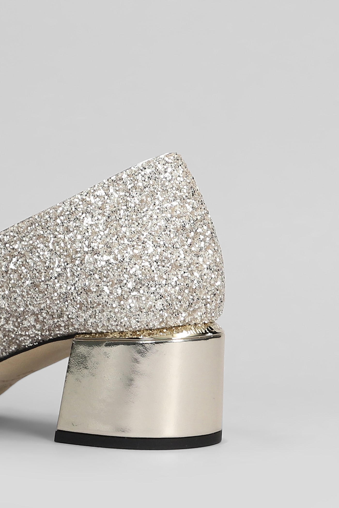 Jimmy Choo Glitter And Laminated Leather Pumps Color Gold And Sand In Gold