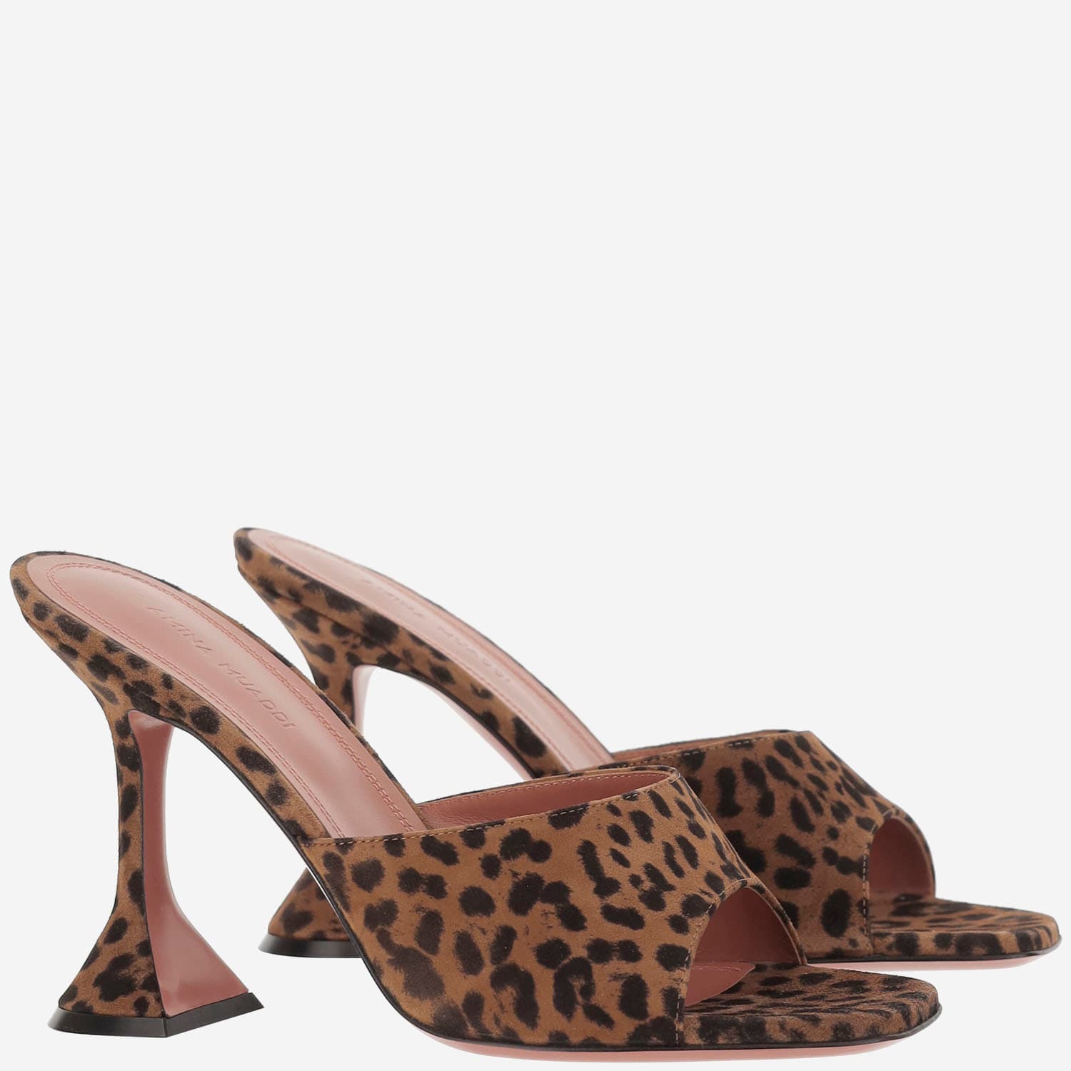 Amina Muaddi Lupita Leopard-print 95 Suede Mules In Brown