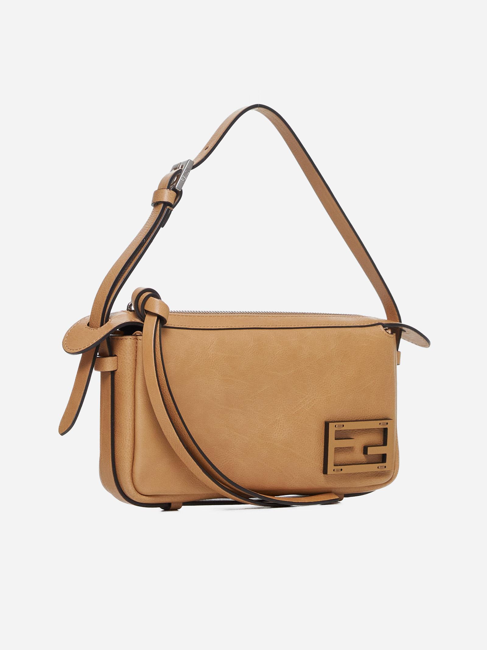 Shop Fendi Simply Mini Leather Bag In Miele Scuro E Puvibr