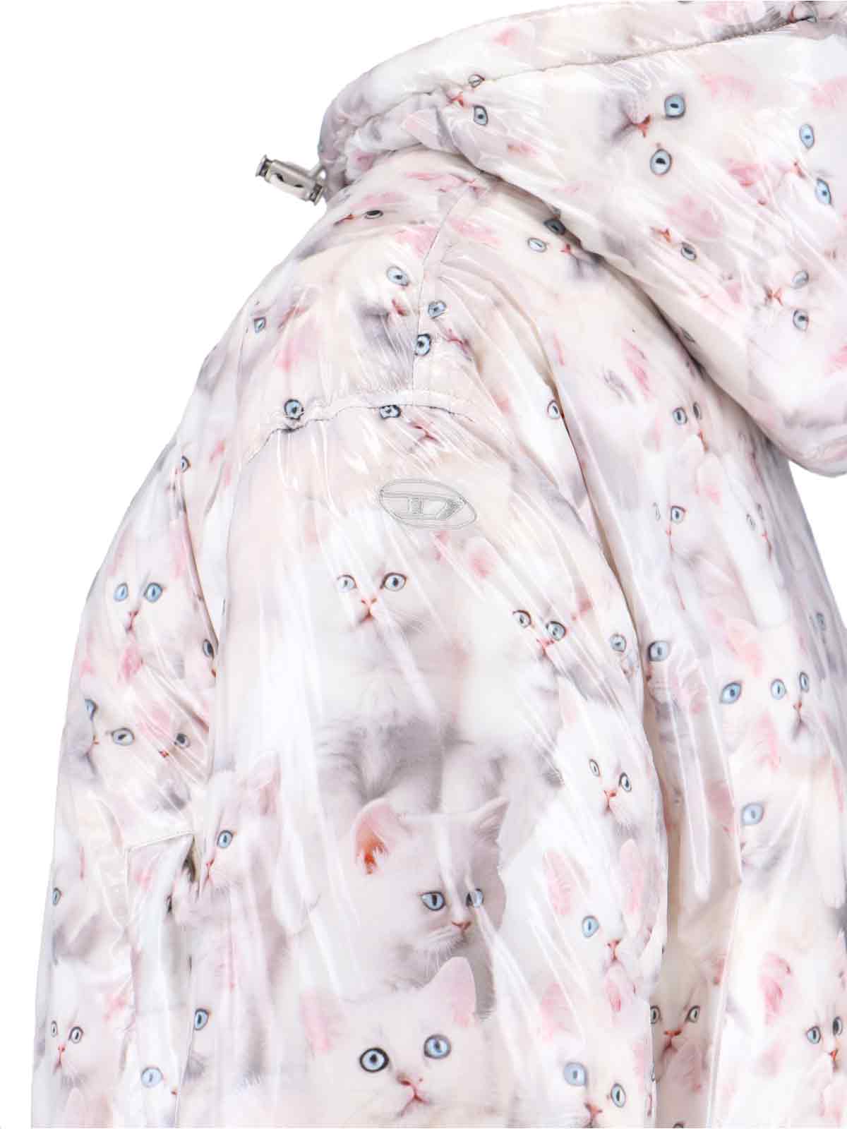 Diesel W-inner-r1 Short Down Jacket In White