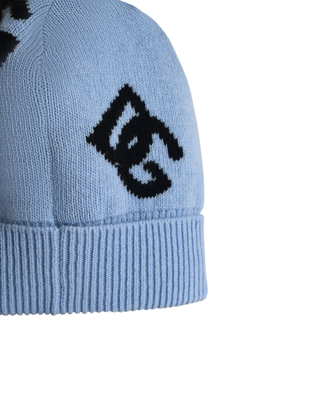 Shop Dolce & Gabbana Light Blue Wool Beanie