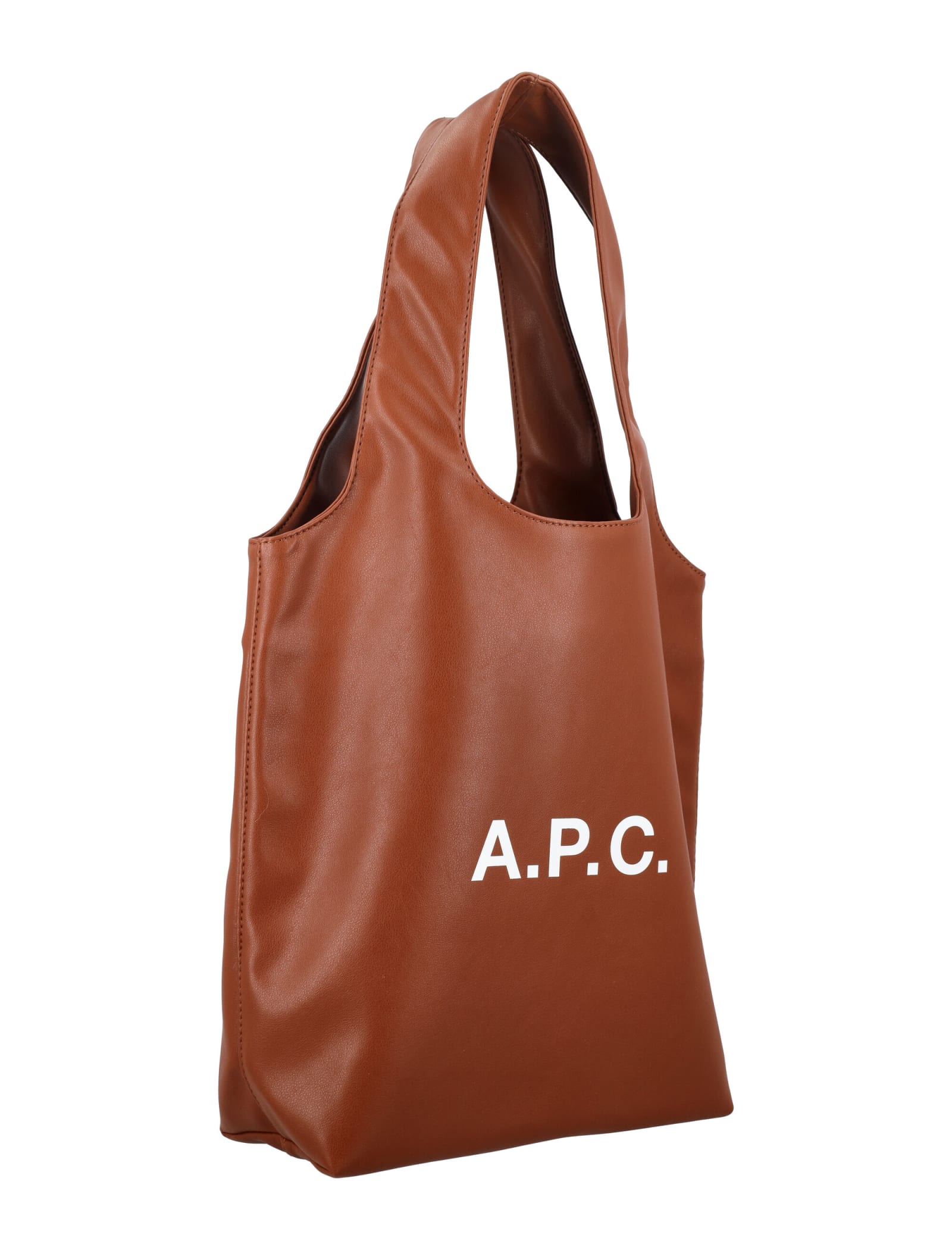 Apc Ninon Structured Tote Bag With Large Handles In Noisette