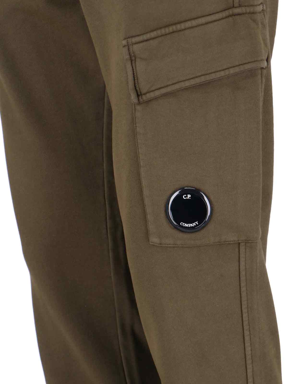 C.p. Company Cargo Pocket Drawstring Waist Ribbed Cuffs Trousers In Brown