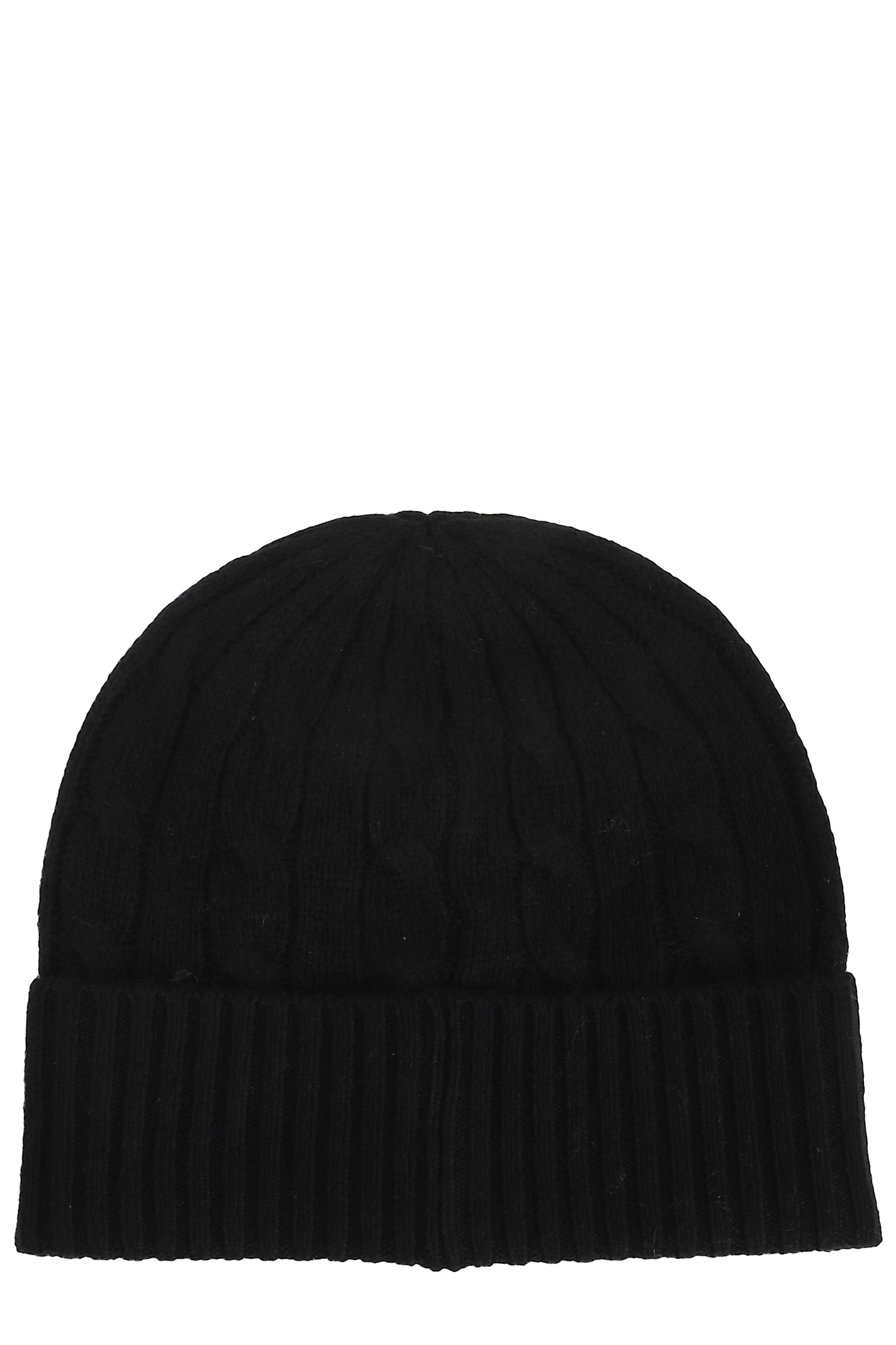Polo Ralph Lauren Ribbed Knit Beanie Hat With Logo Detail In Black