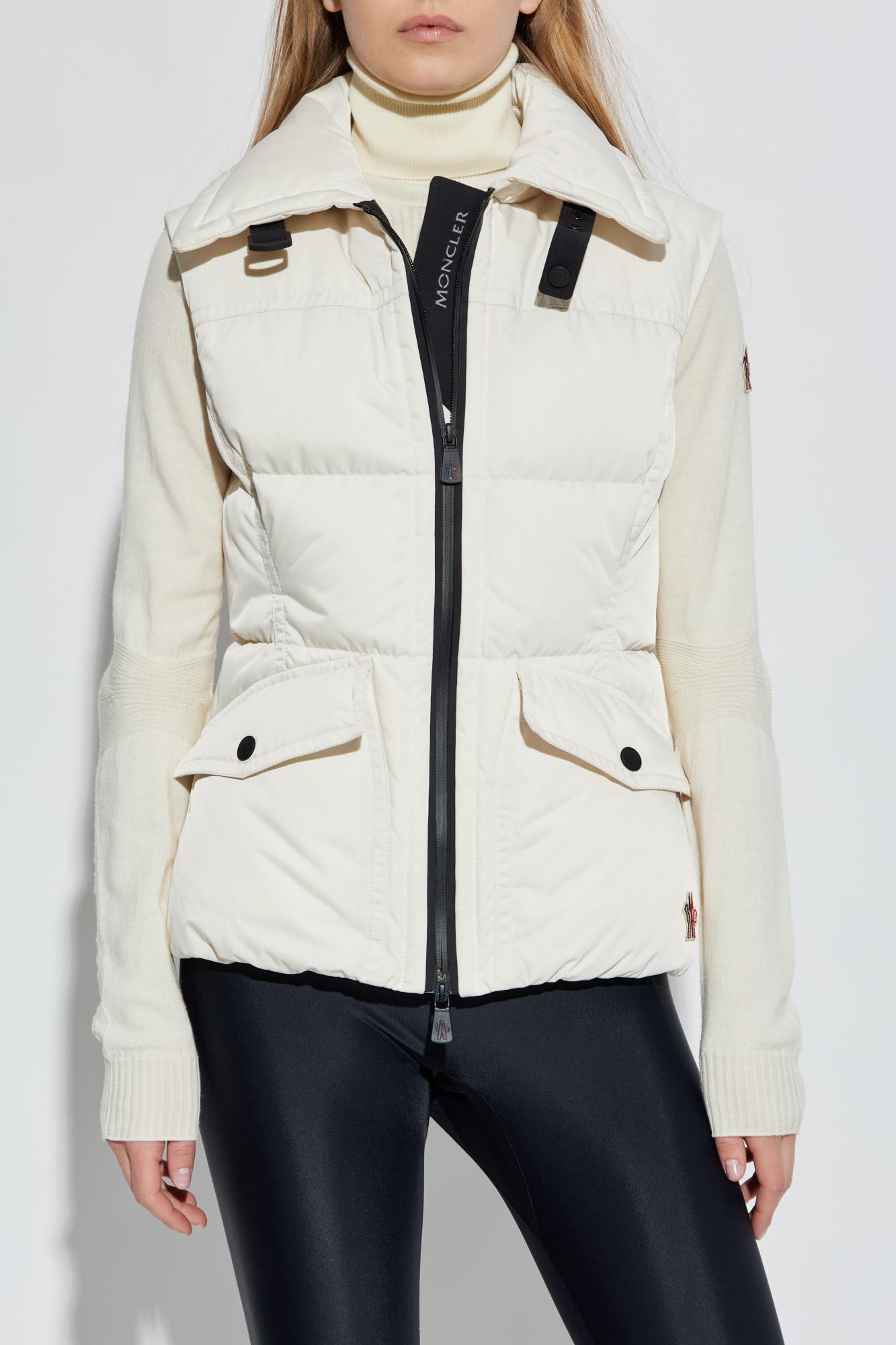 Moncler Grenoble Ivory Polyester Sleeveless Hallaine Down Jacket In White