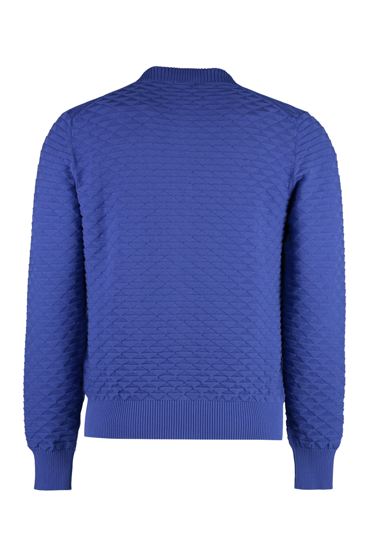 Shop Drumohr Cotton Crew-neck Sweater In Blue