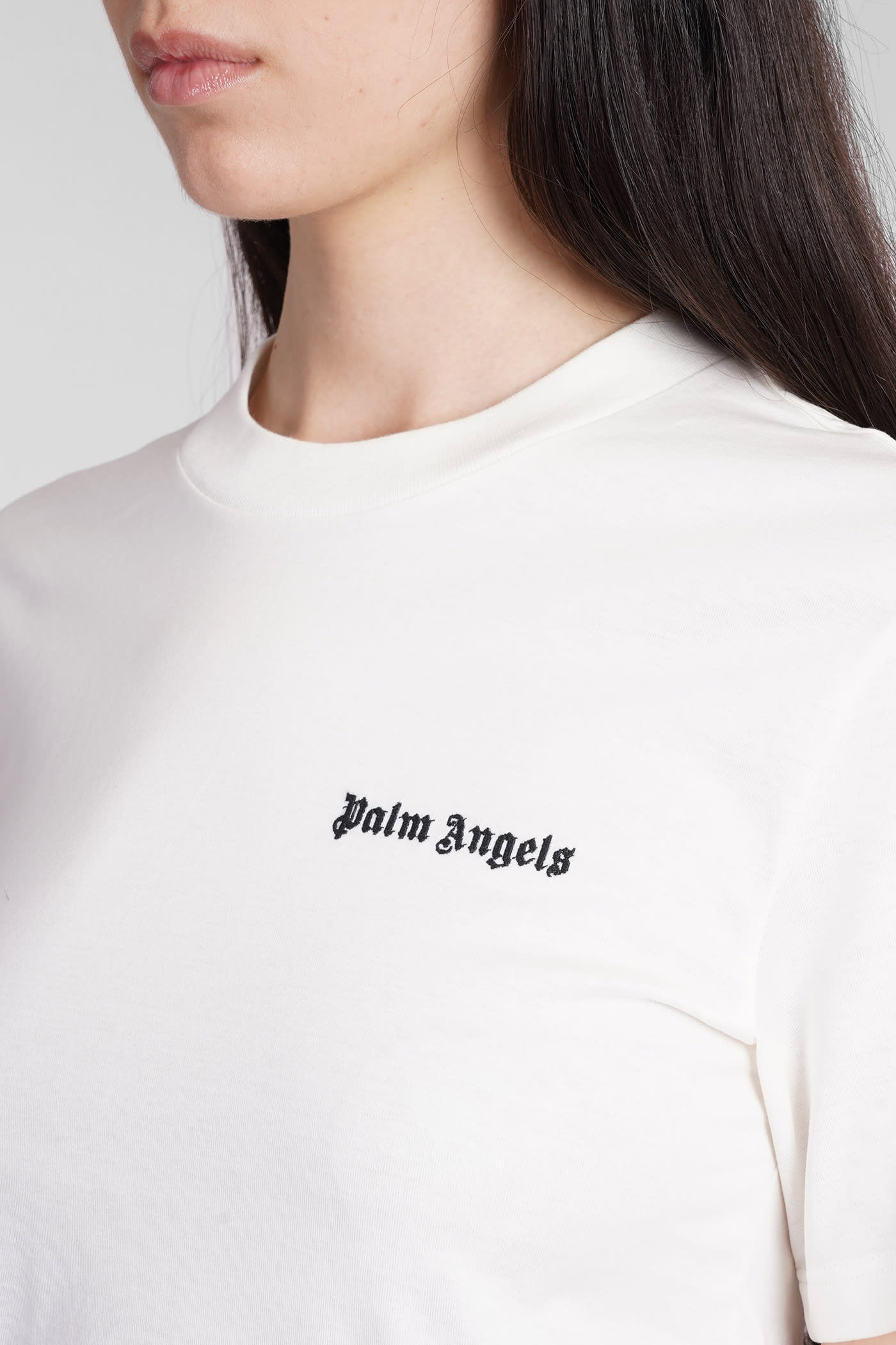 Shop Palm Angels T-shirt In Beige Cotton