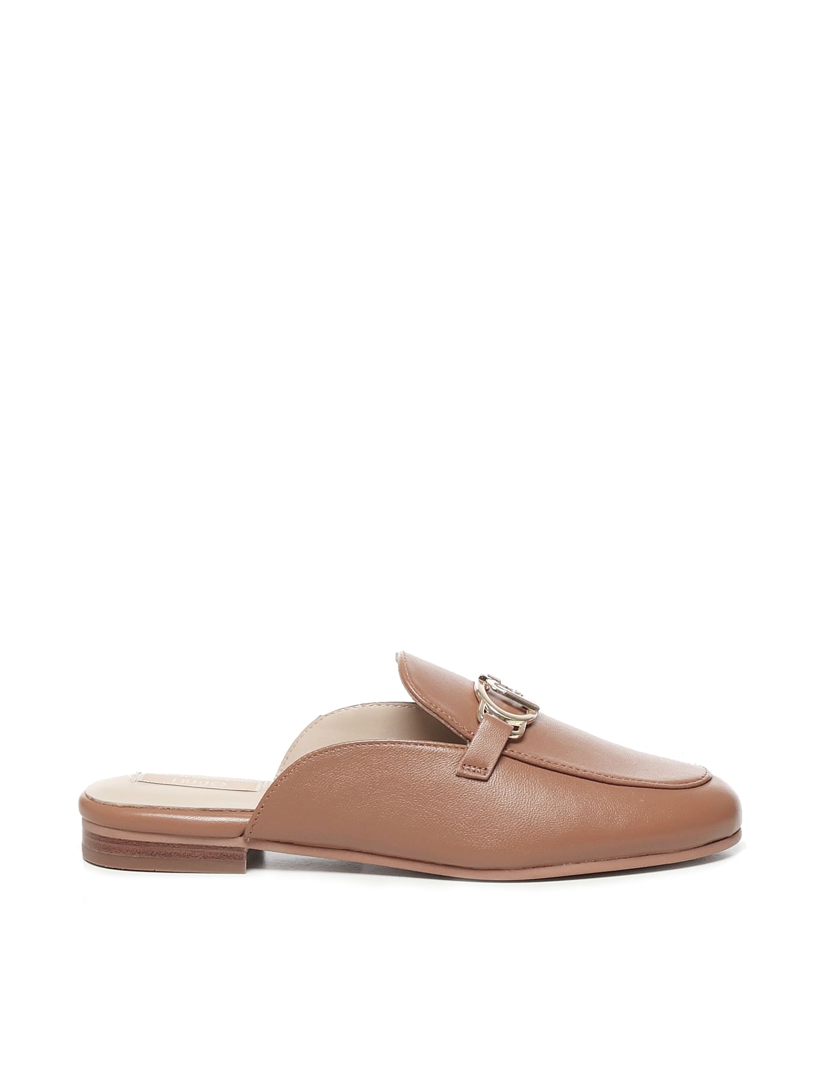 Liu-Jo Logo Leather Slippers
