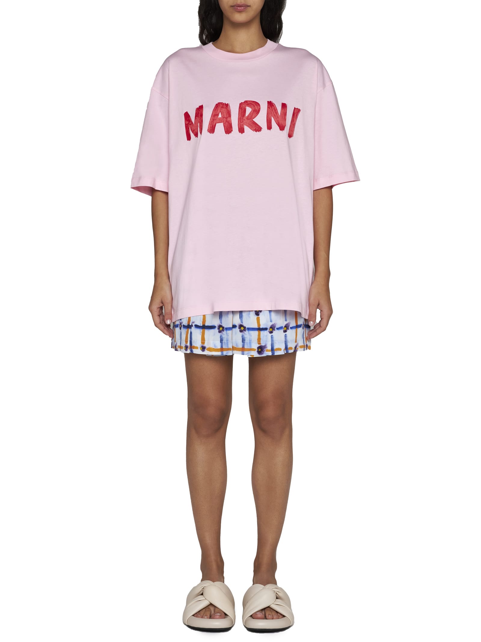 Shop Marni T-shirt In Cinder Rose