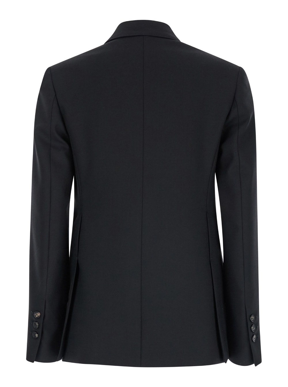 Shop Tela Soho Wool Double Breasted Blazer In Black