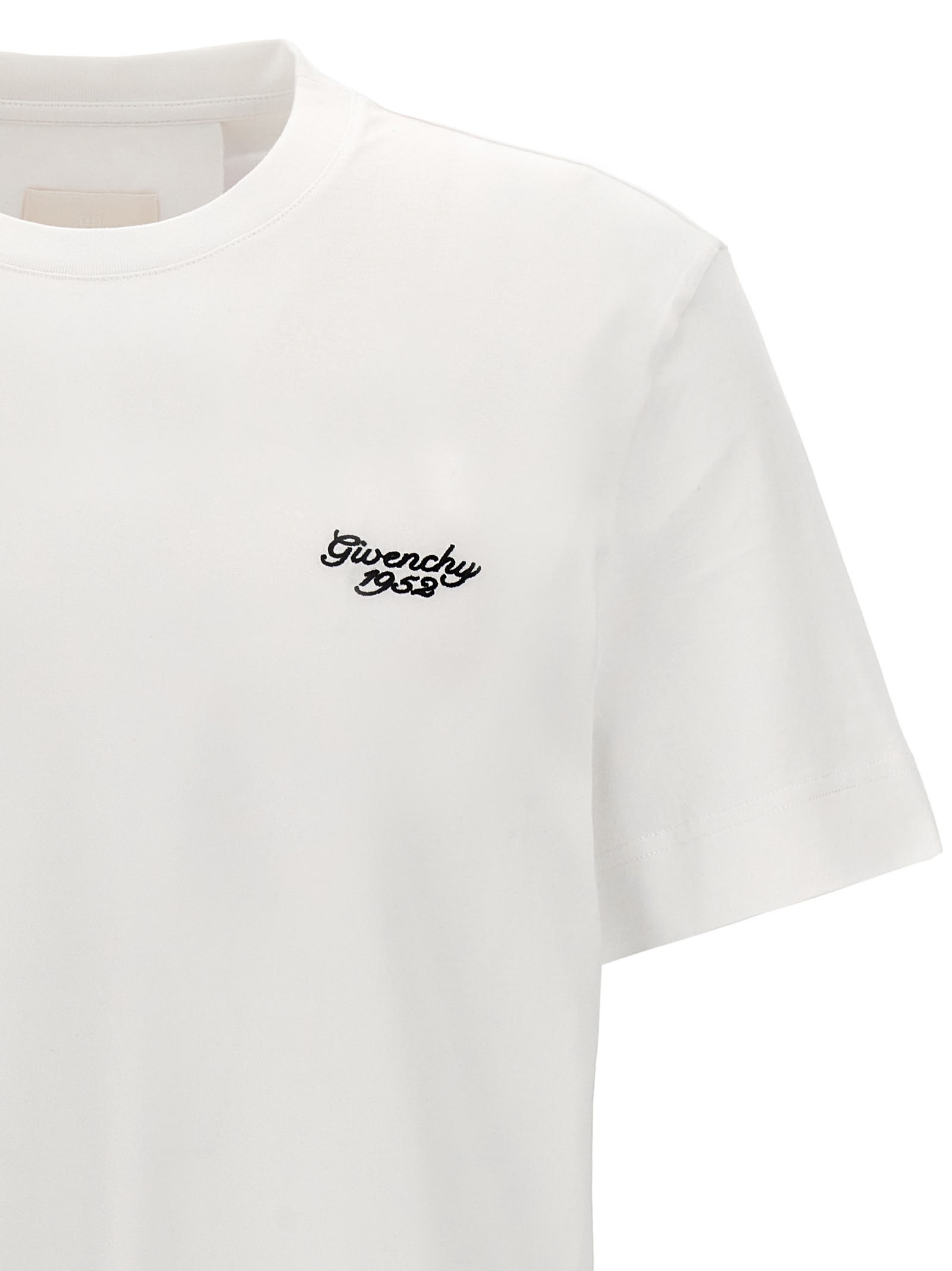 Shop Givenchy Logo Embroidery T-shirt In White