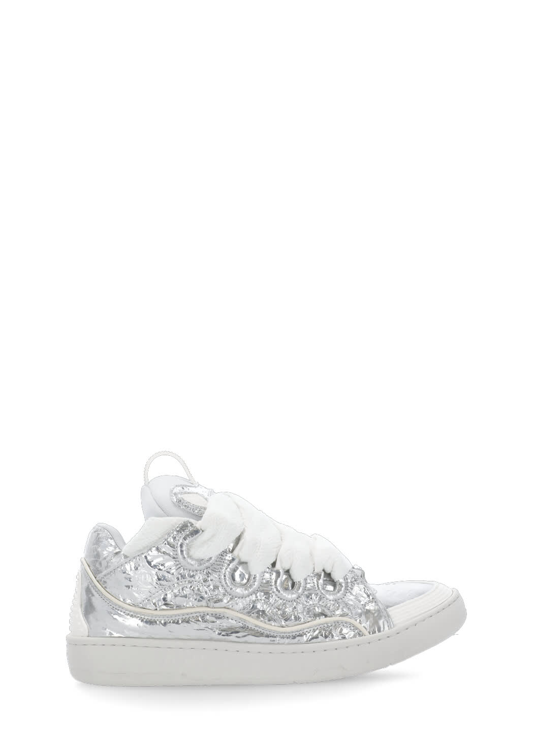 Shop Lanvin Curb Sneakers In Silver