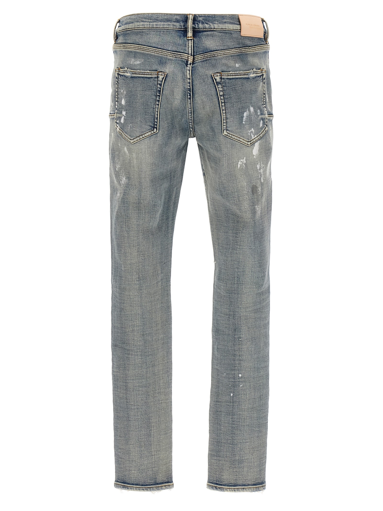Purple Brand Paint Blowout Slim Fit Jeans In Gray