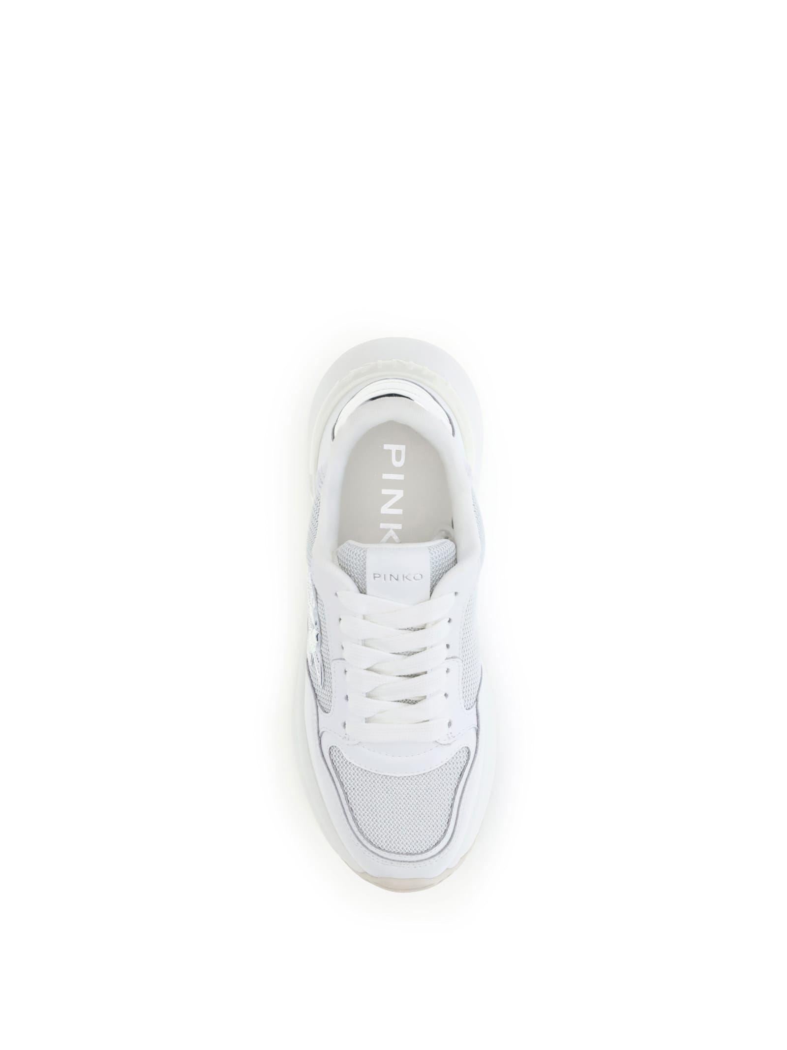 Pinko Love Birds-embellished Platform Sneakers In White