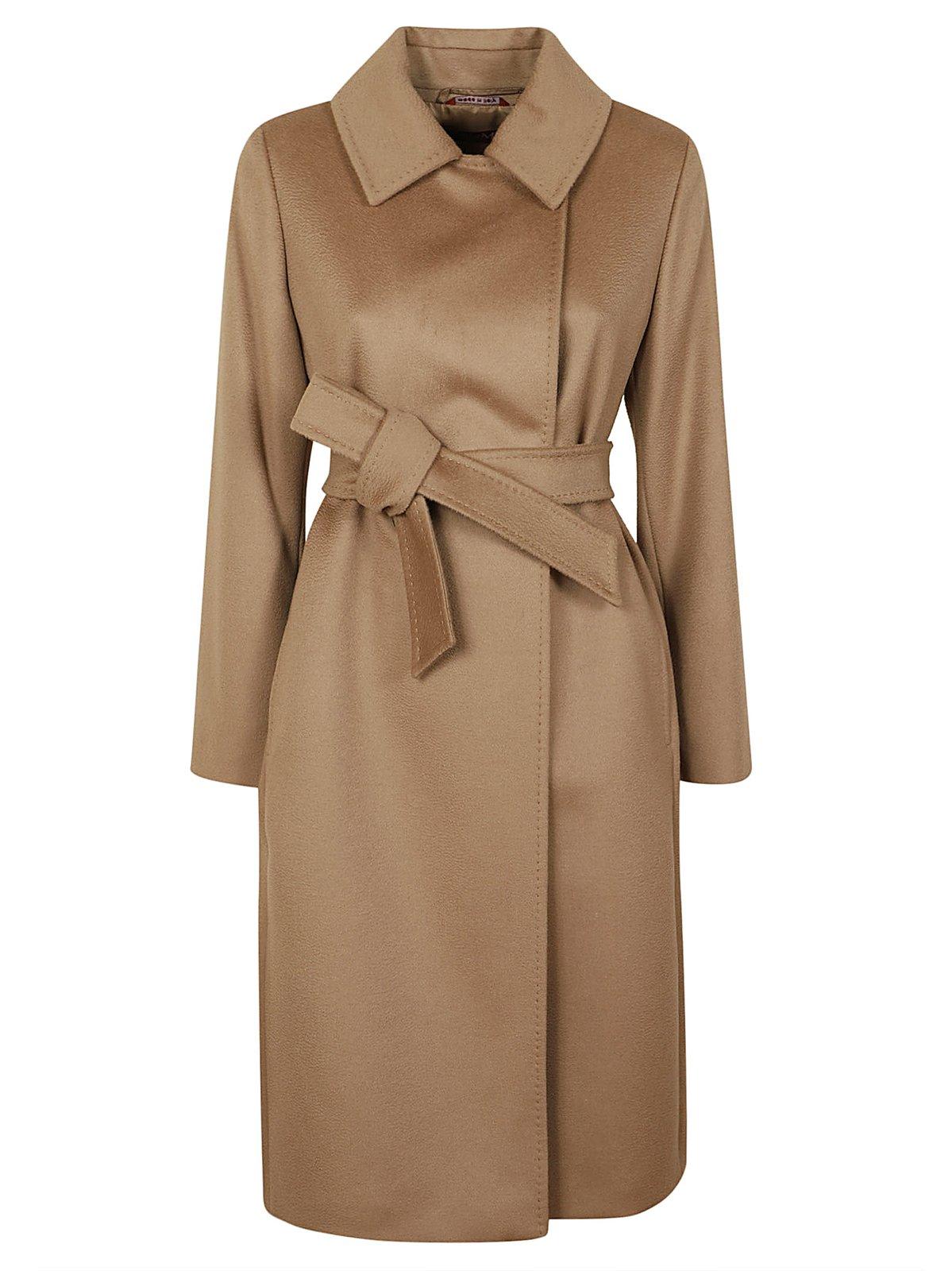 Belted Long-sleeved Coat