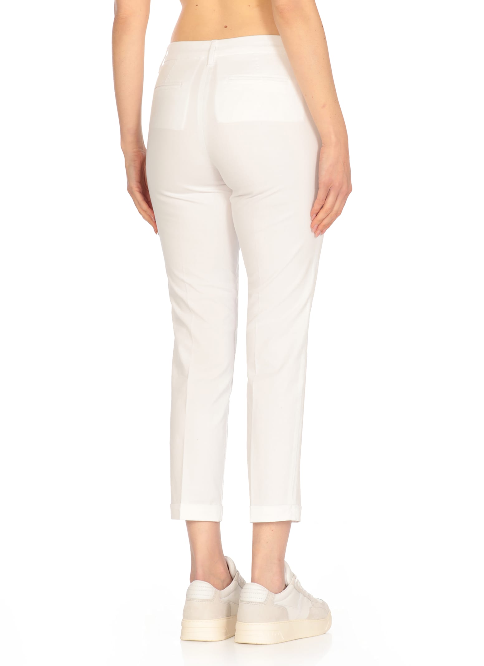 Fay Logo-patch Mid-rise Cropped Jeans In White