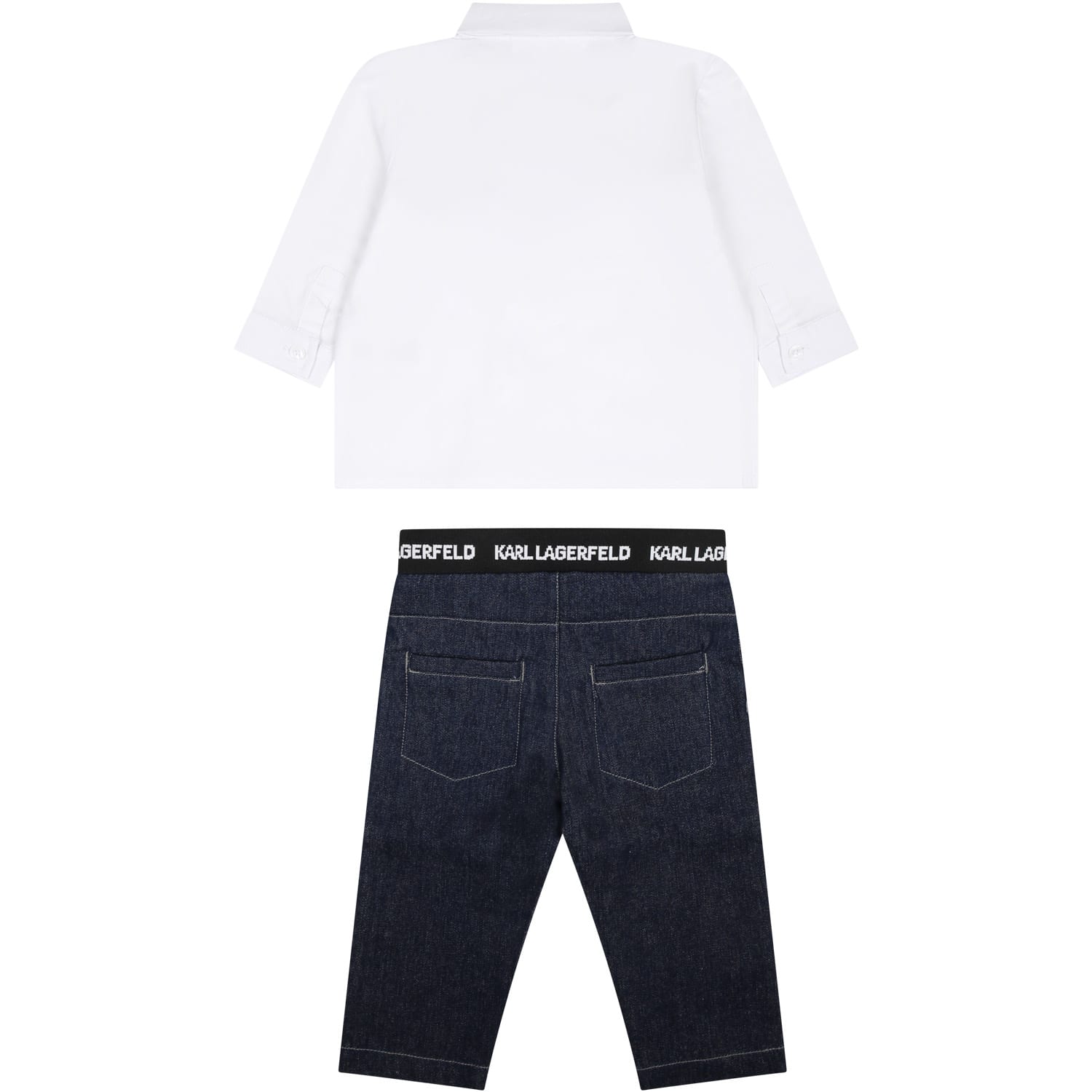 Shop Karl Lagerfeld Multicolor Set For Baby Boy In Bianco/blu
