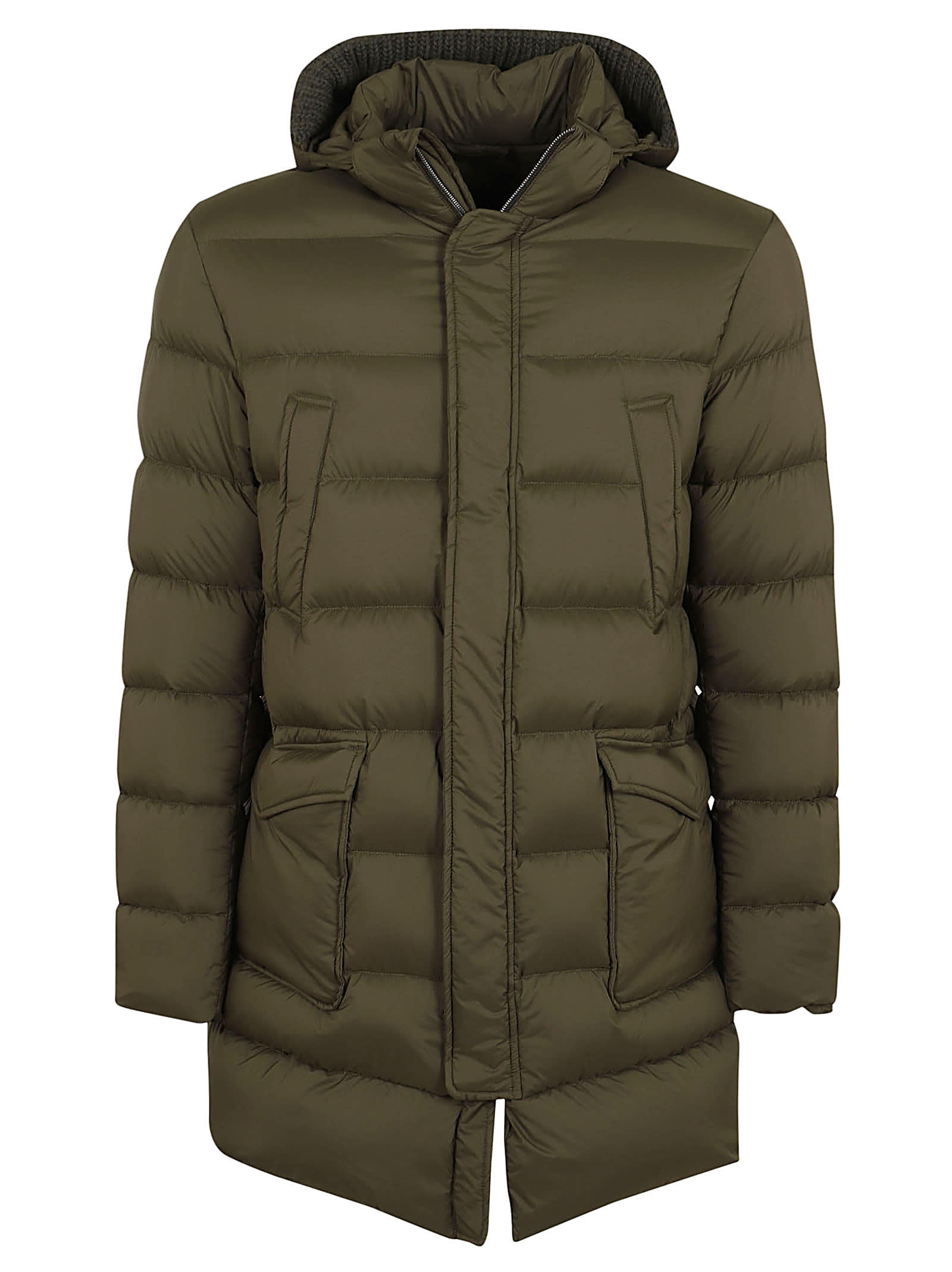 Shop Herno Padded Jacket In Verde Beige