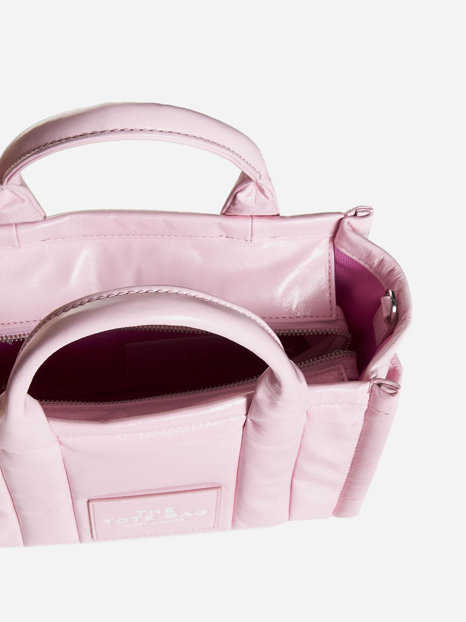 Shop Marc Jacobs The Mini Tote Leather Bag In Bubblegum
