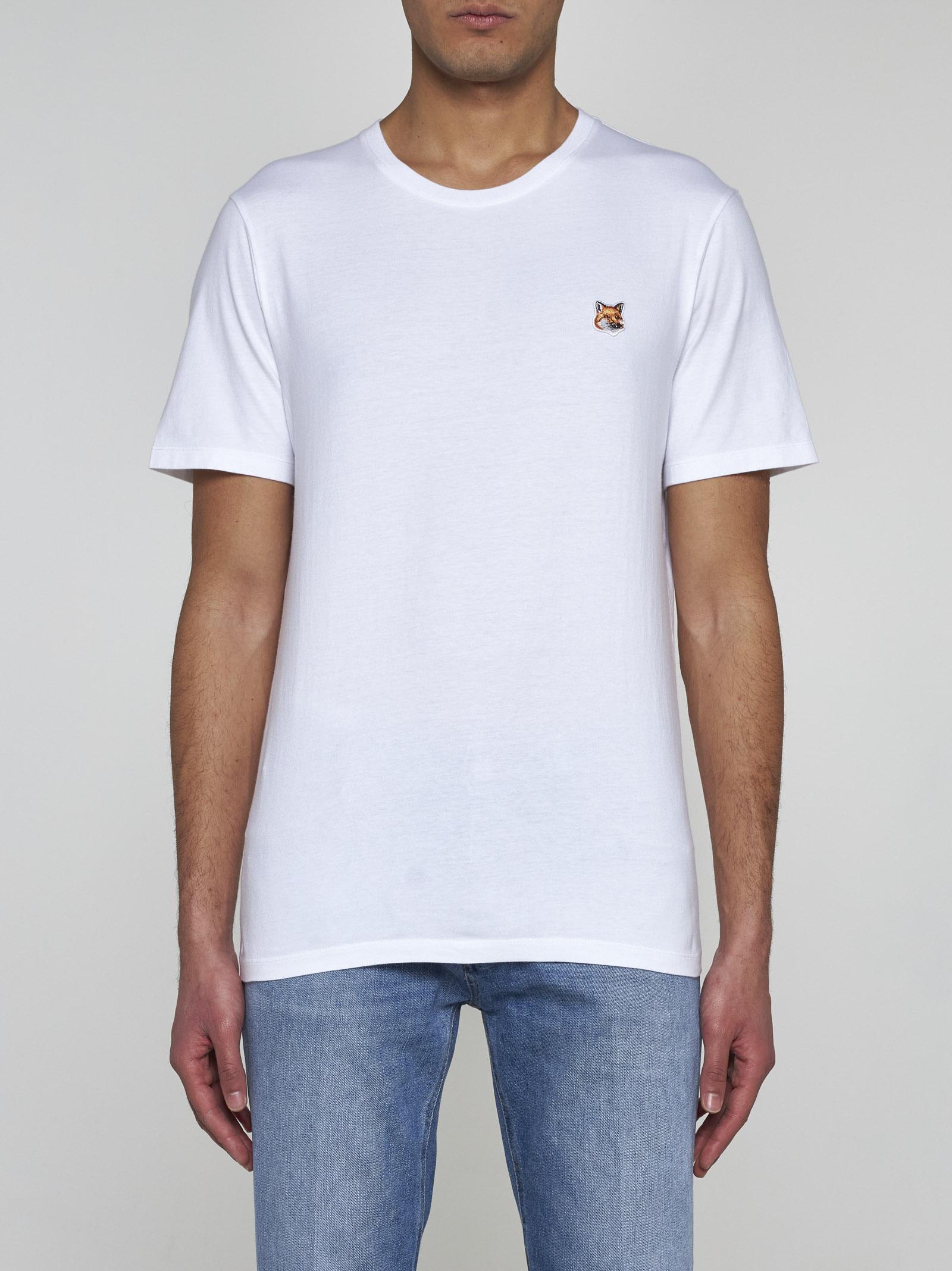 Shop Maison Kitsuné Fox Head Patch Cotton T-shirt In White