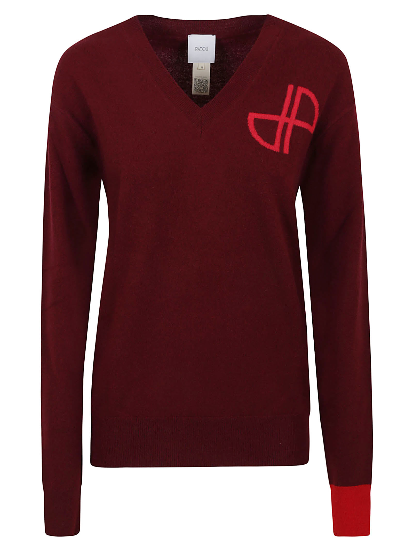 Patou Jp V-neck Jumper In Dahlia