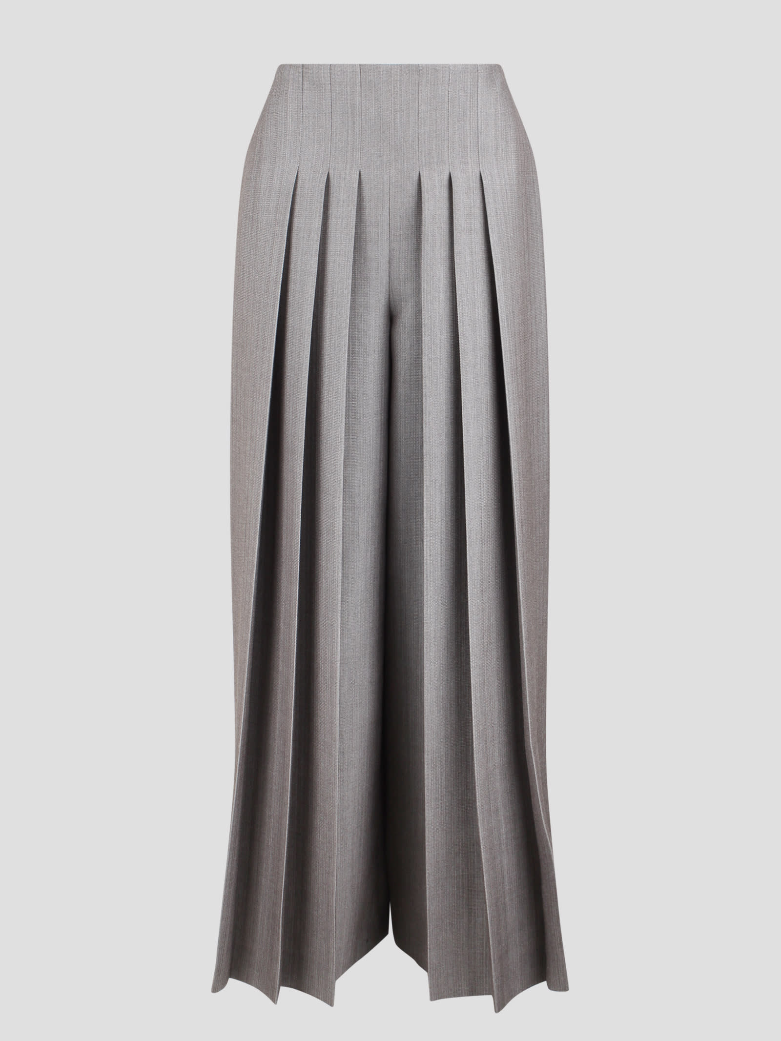 Shop Alberta Ferretti Wide Leg Trousers In Grey