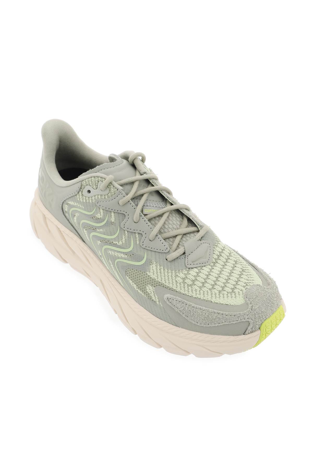 Shop Hoka Clifton Ls Sneakers In Barley Oat Milk (green)