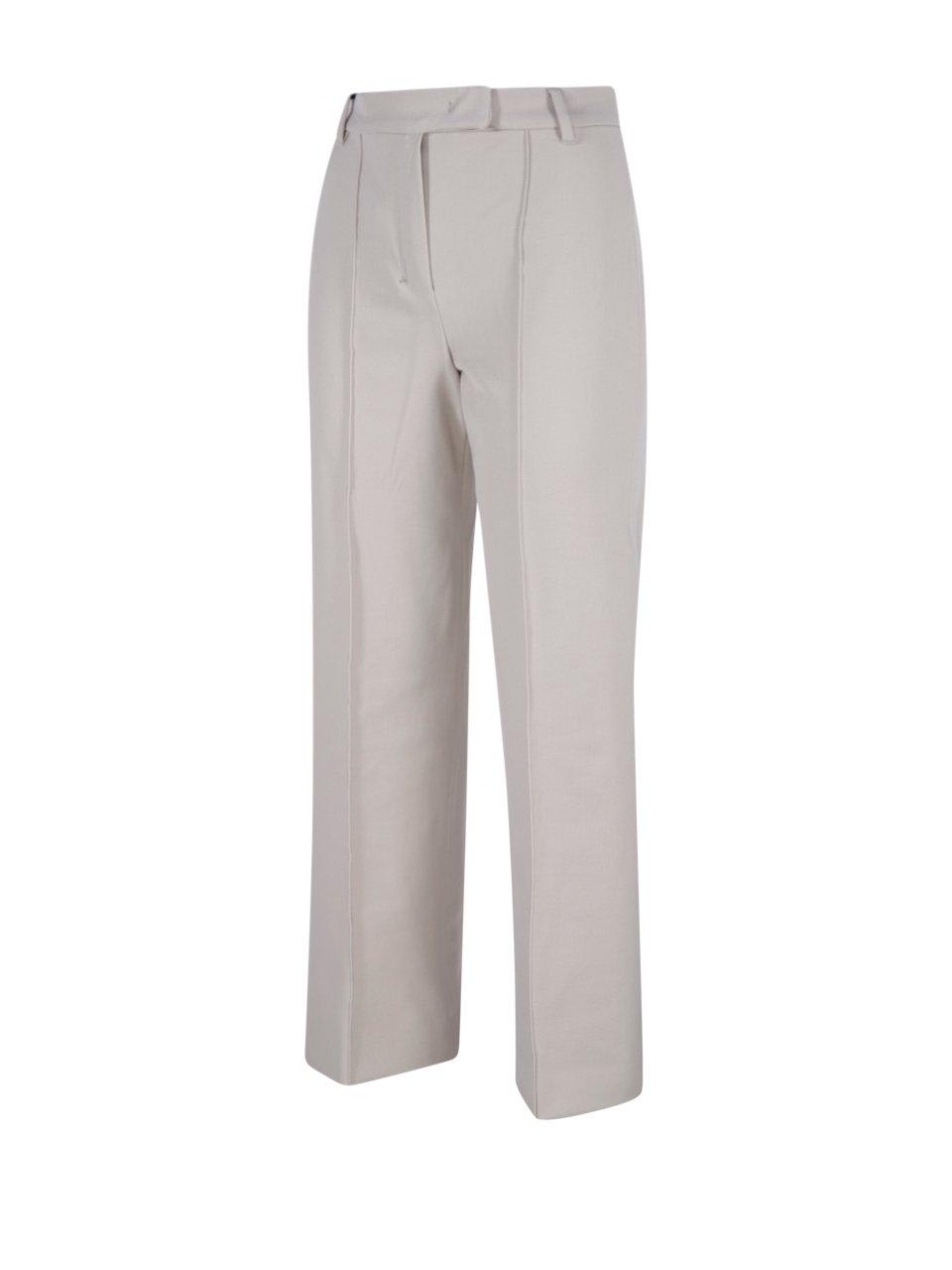 S Max Mara High Waist Straight Leg Pants In Beige