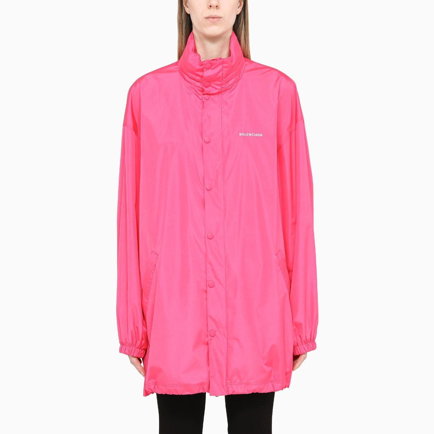 Shop Balenciaga Fuchsia Oversized Field Jacket In Pink