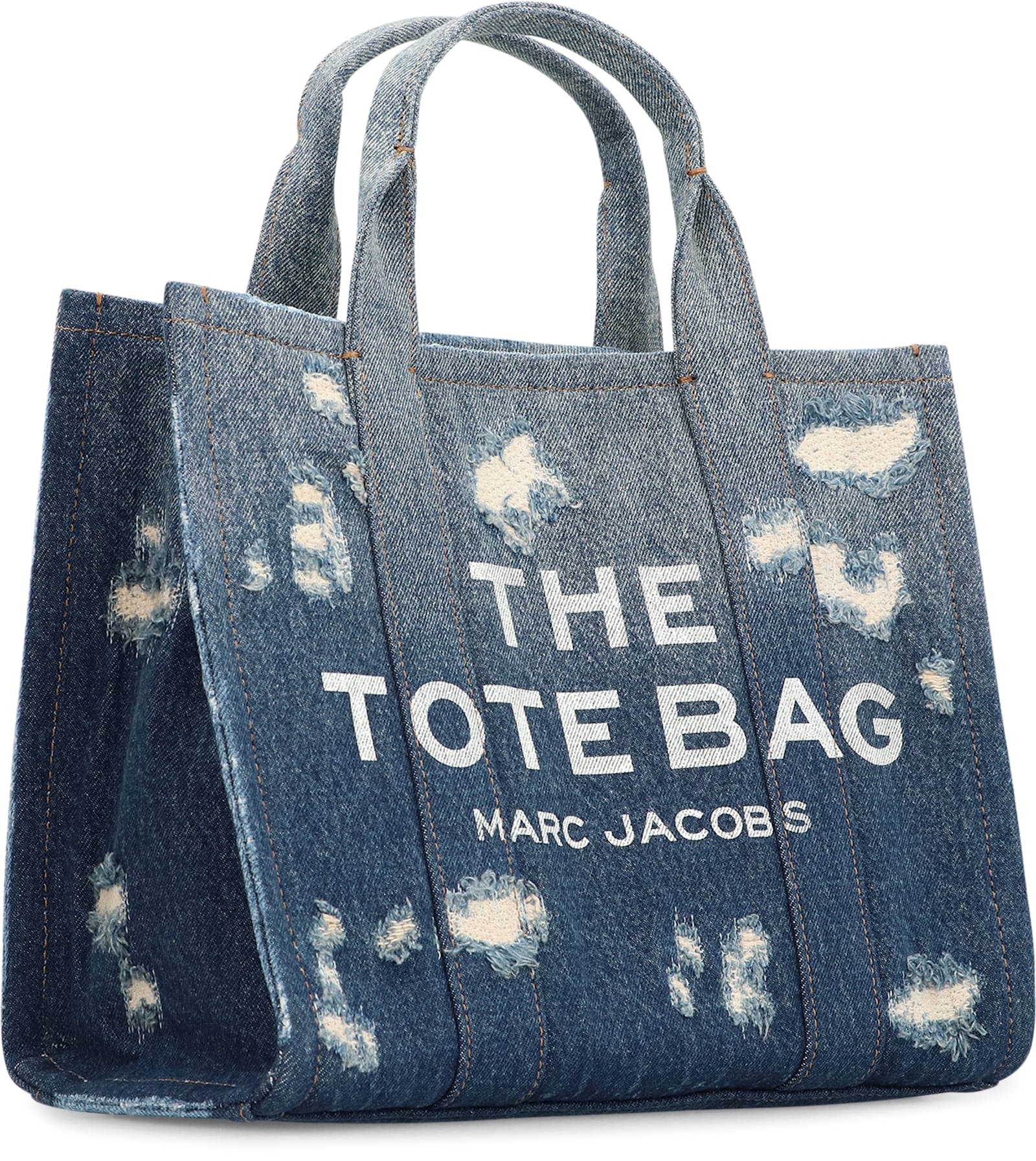 Marc Jacobs The Rip And Repair Denim Medium Tote Bag In Multi