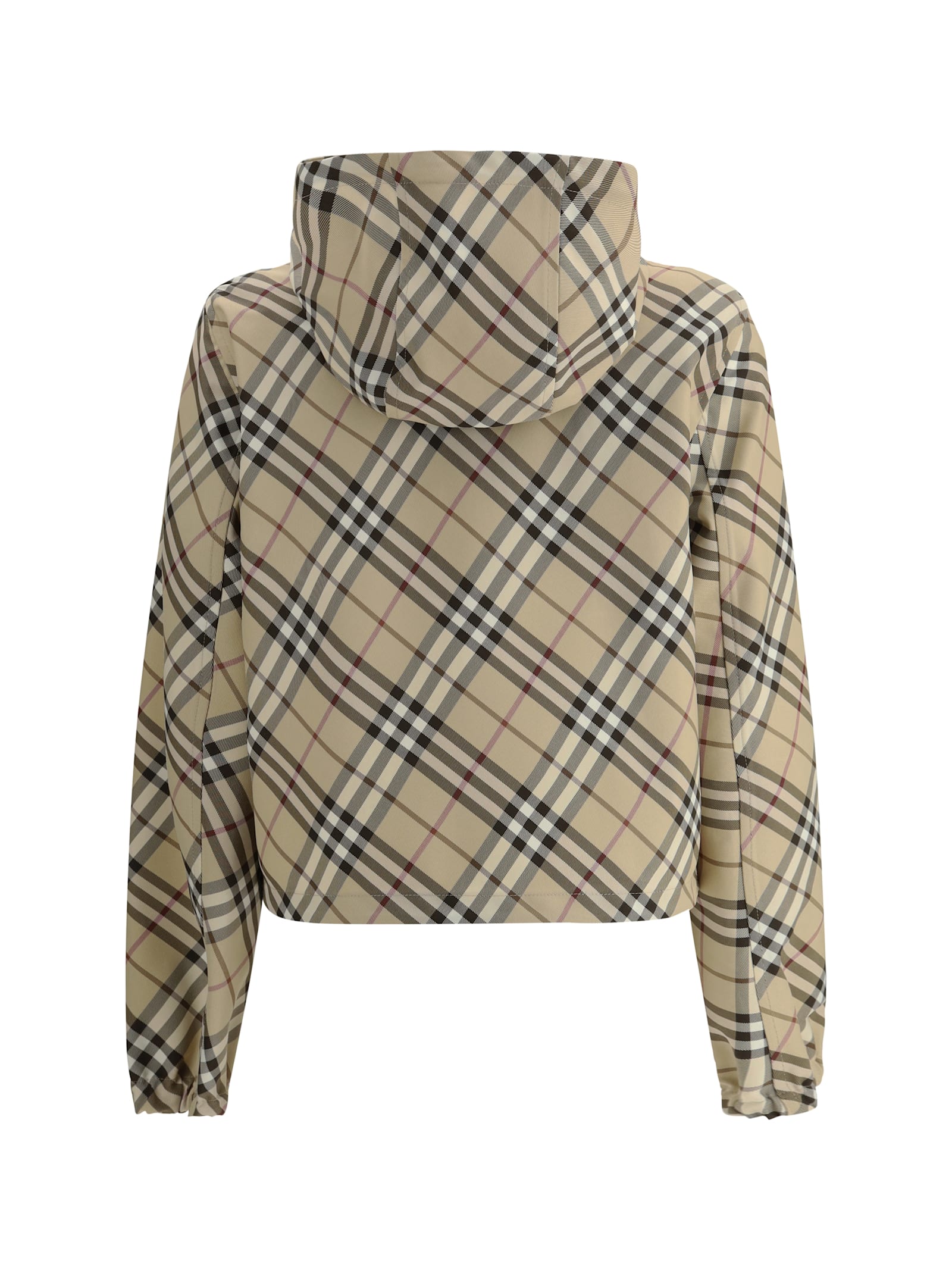 Shop Burberry Check Polyamide Down Jacket In Alabaster Ip Check