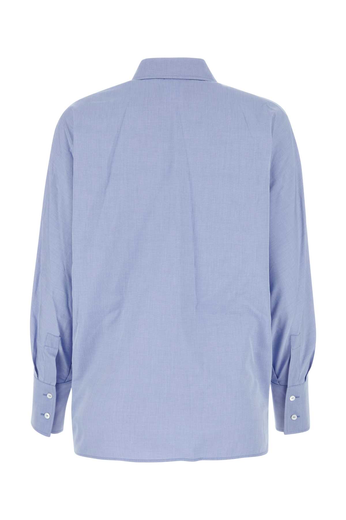 Max Mara Light-blue Cotton Garenna Shirt In Azzurro