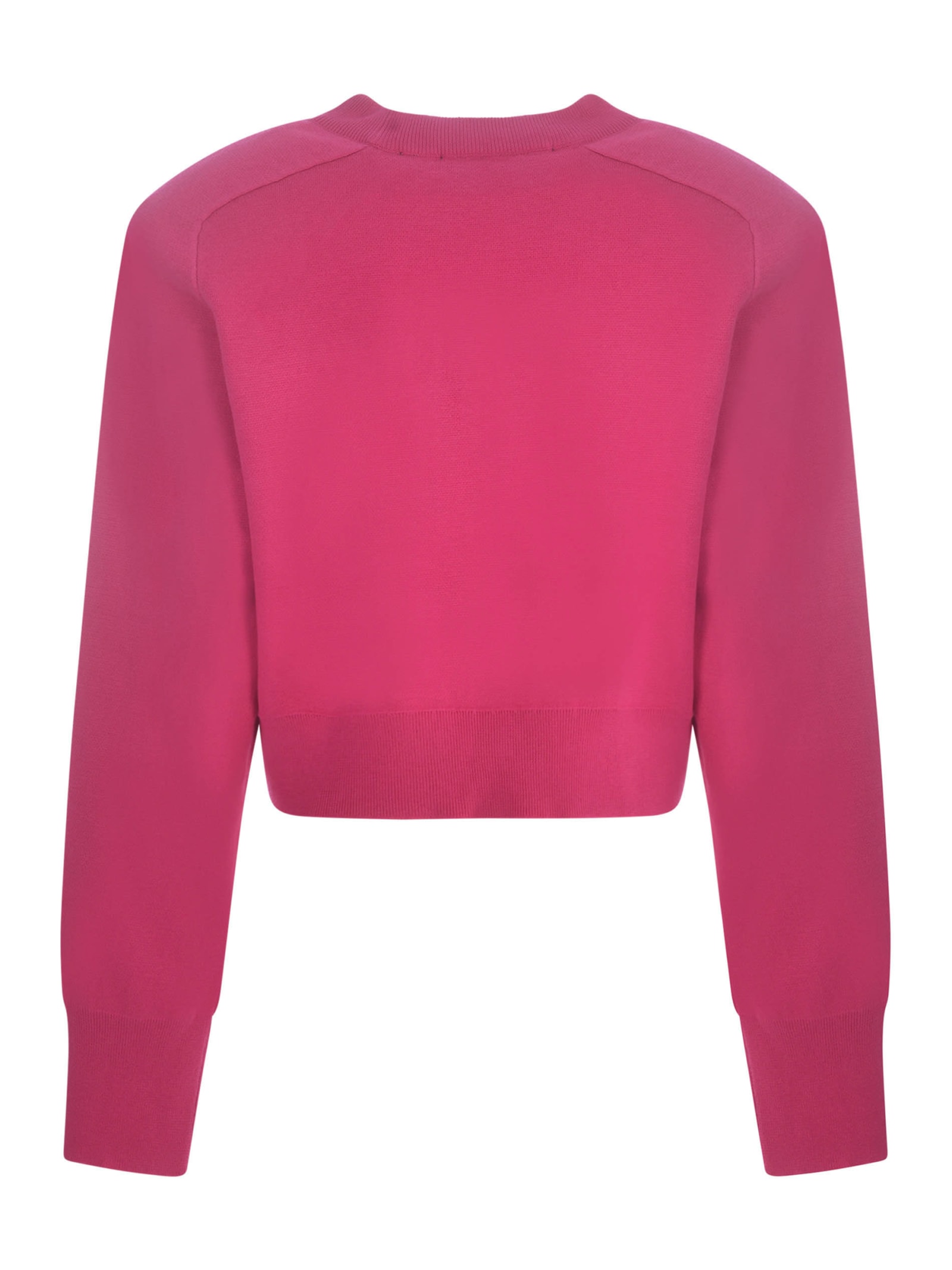 Shop Rotate Birger Christensen Sweatshirt Rotate In Cotton And Cashmere Blend In Fucsia