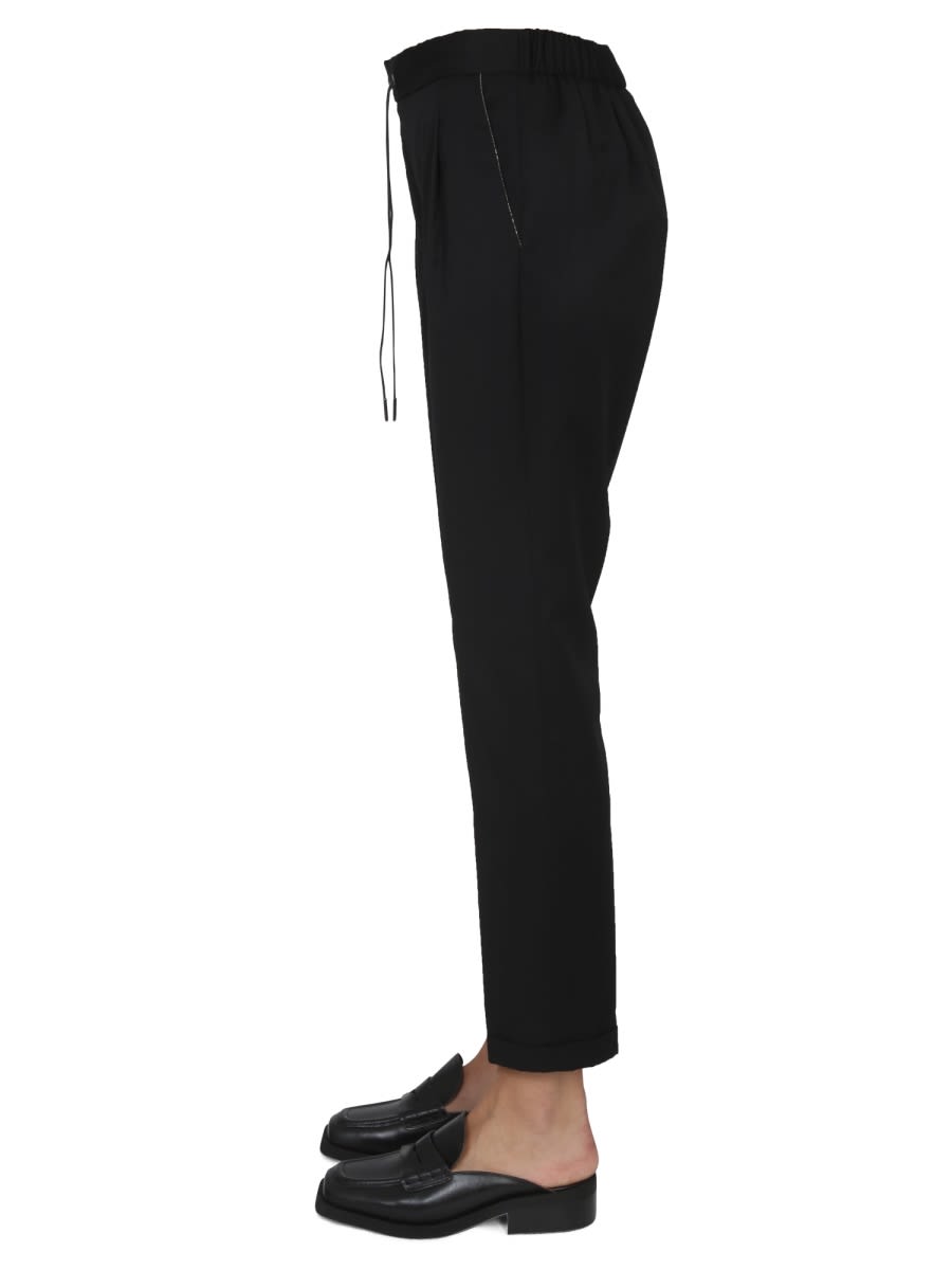 Shop Fabiana Filippi Pants With Shiny Detail In Black