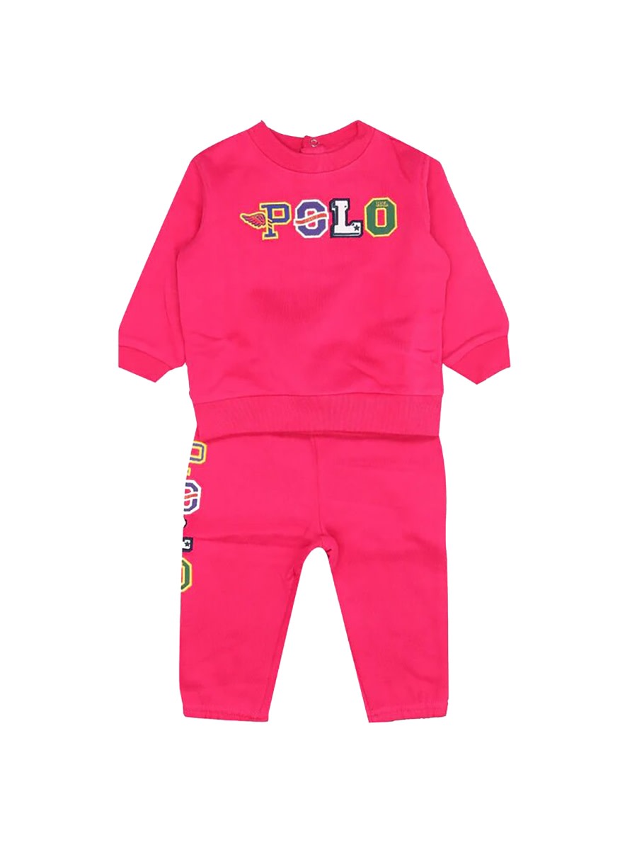Polo Ralph Lauren Crewneck Sweatshirt+pants In Fuchsia