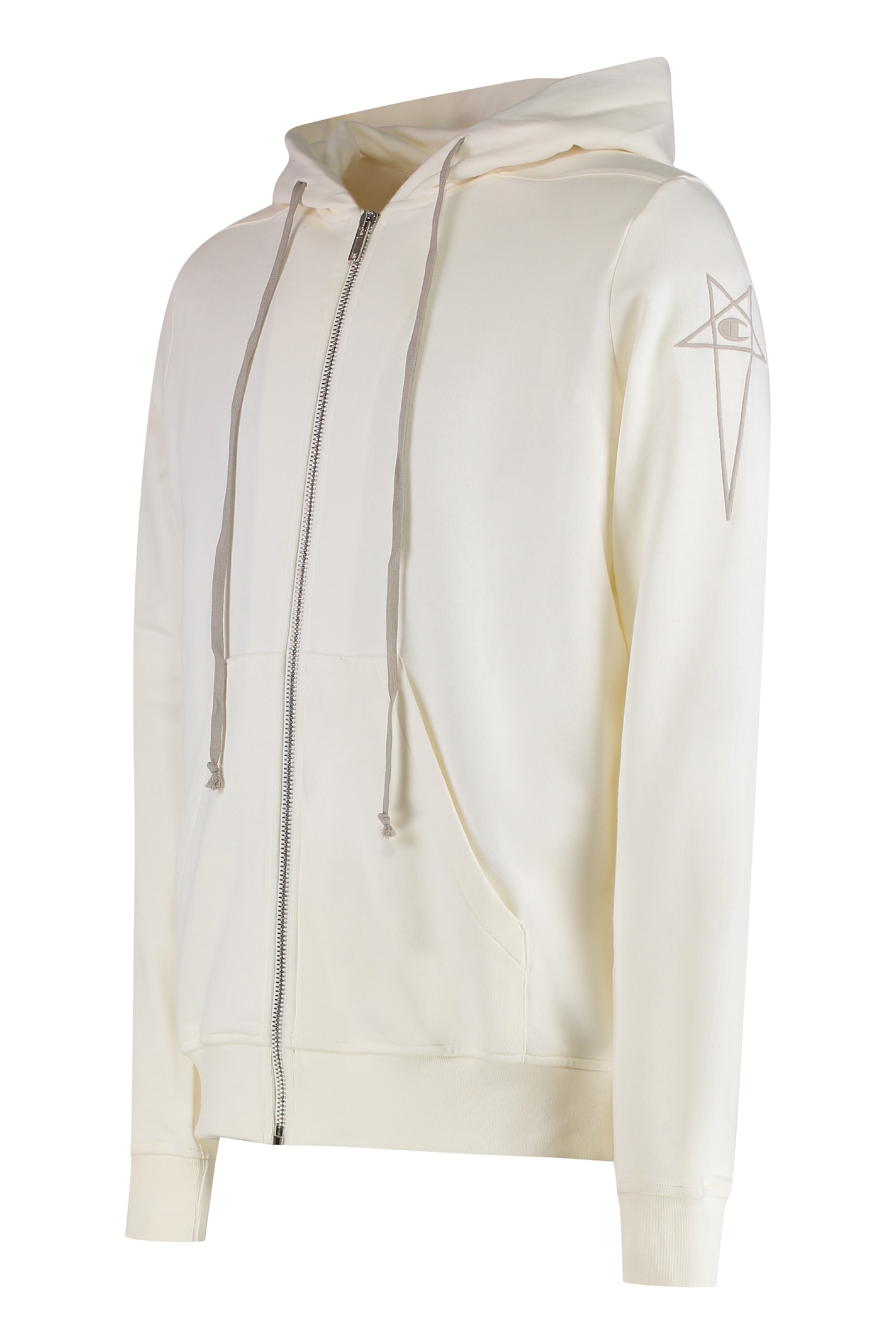 Rick Owens Jumbo Jason Cotton Hoodie In Panna