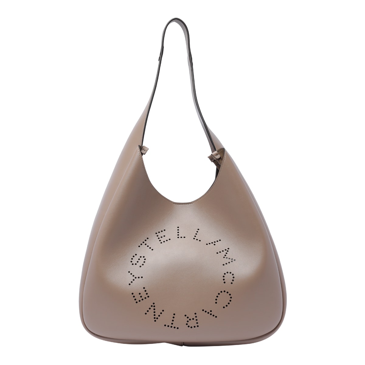 Stella Mccartney Large Logo Hobo Bag In Sand
