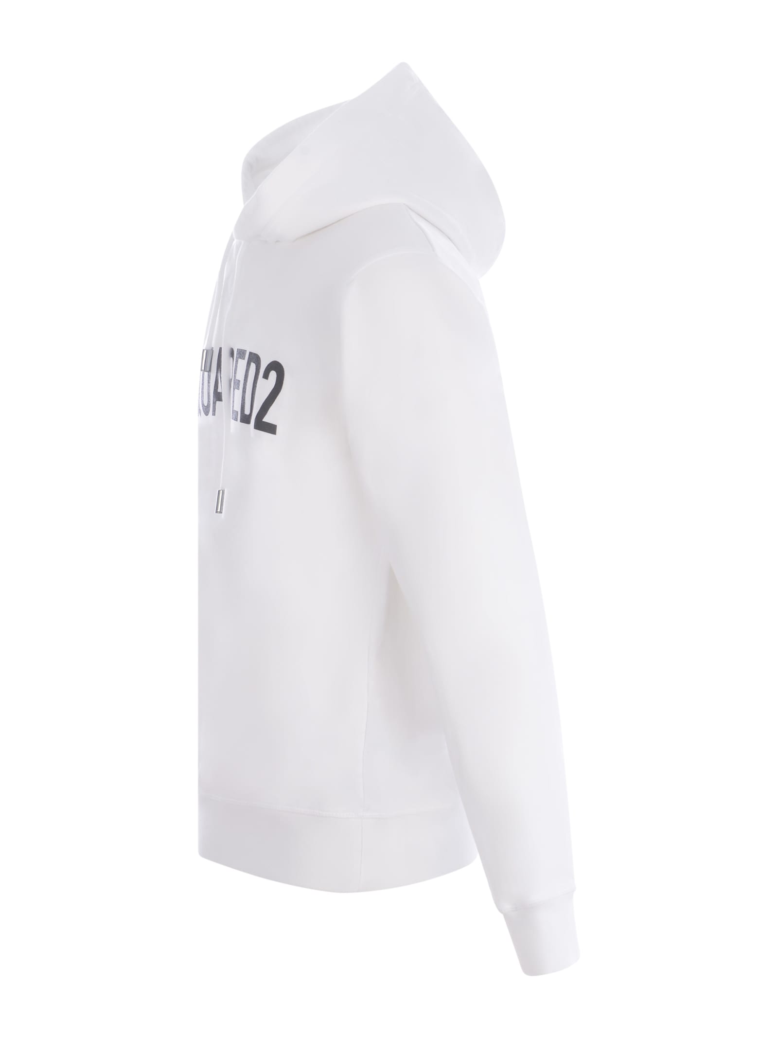 Shop Dsquared2 Hooded Sweatshirt  In Cotton In White