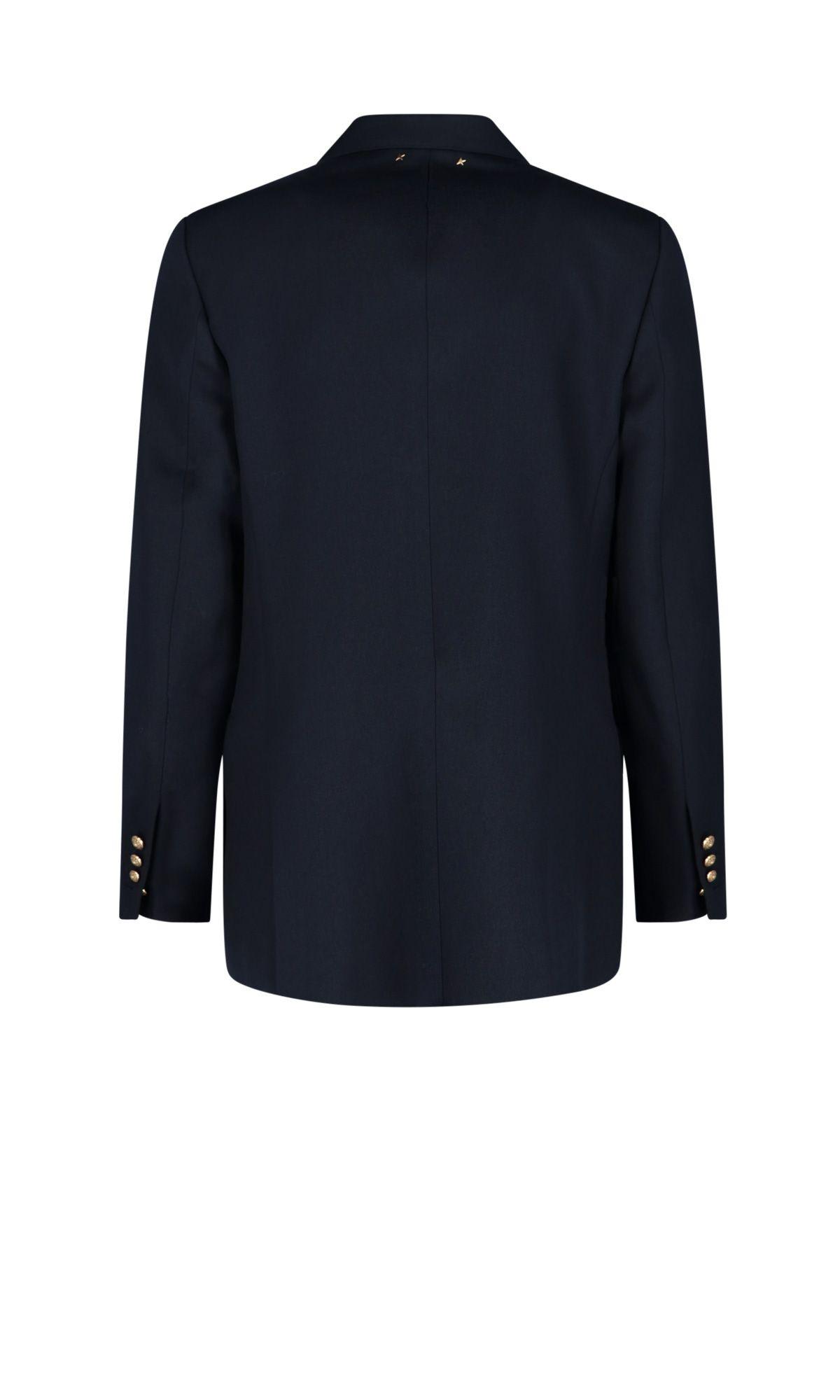 Shop Golden Goose Double Breasted Blazer In Blu