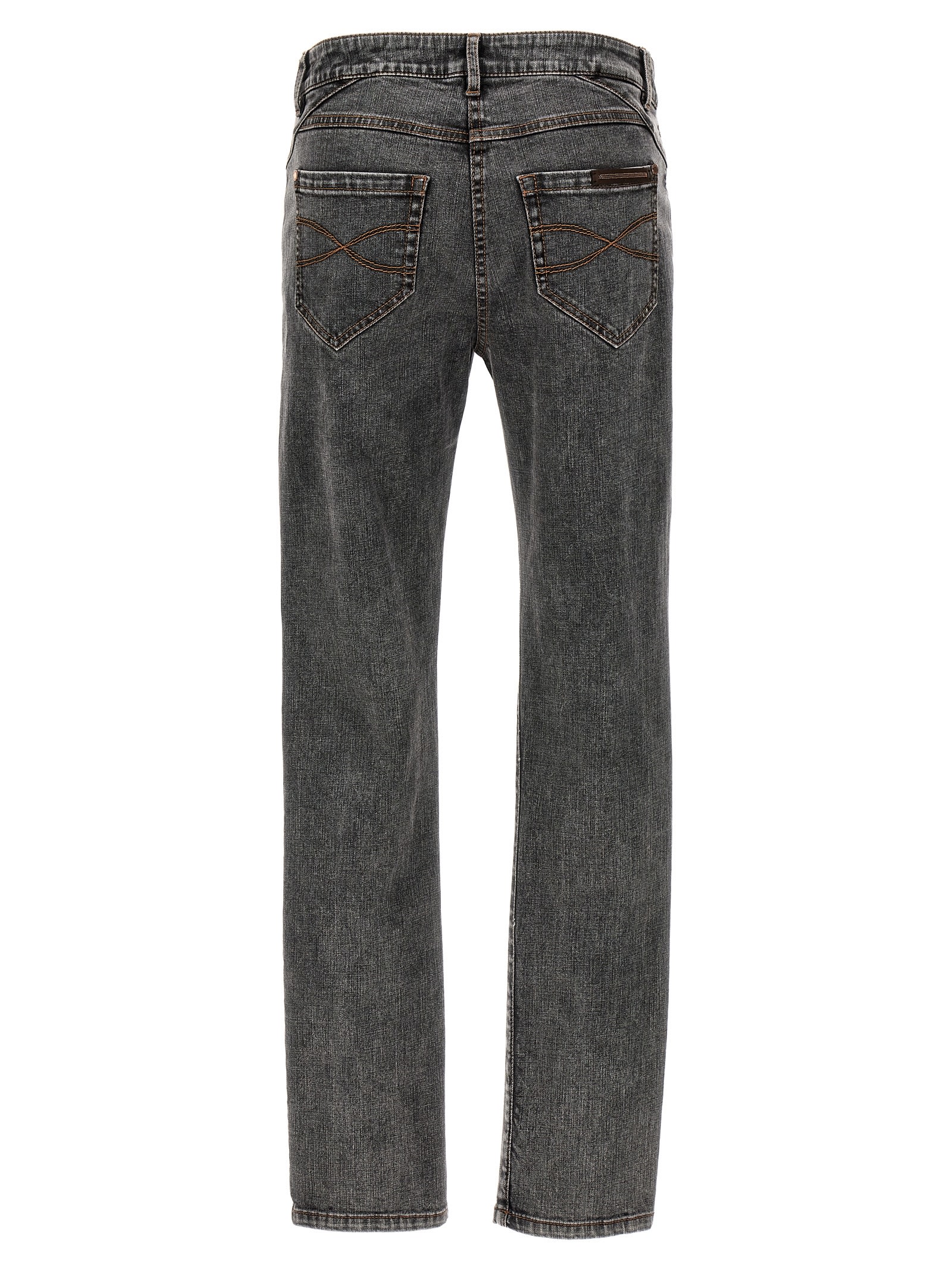 Brunello Cucinelli Embellished Jeans In Grey