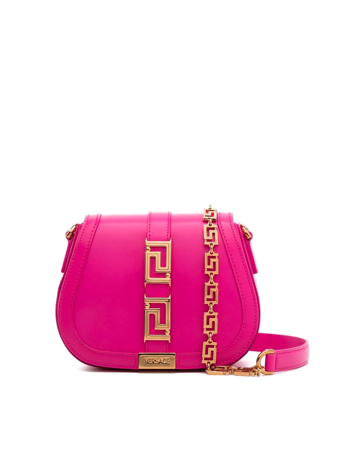 VERSACE SMALL SHOULDER CALF LEATHER BAG
