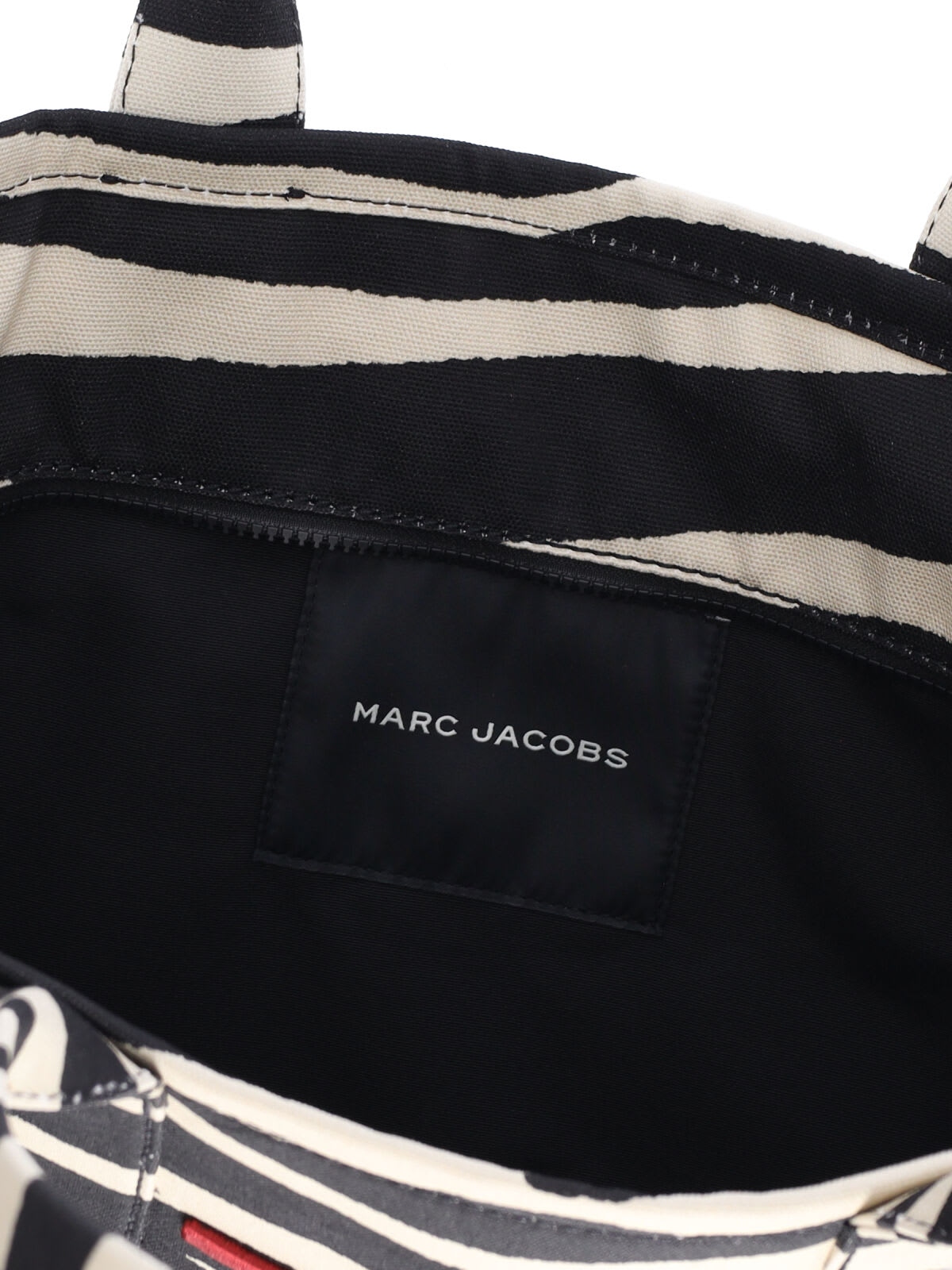 MARC JACOBS THE ZEBRA CANVAS LARGE TOTE BAG 