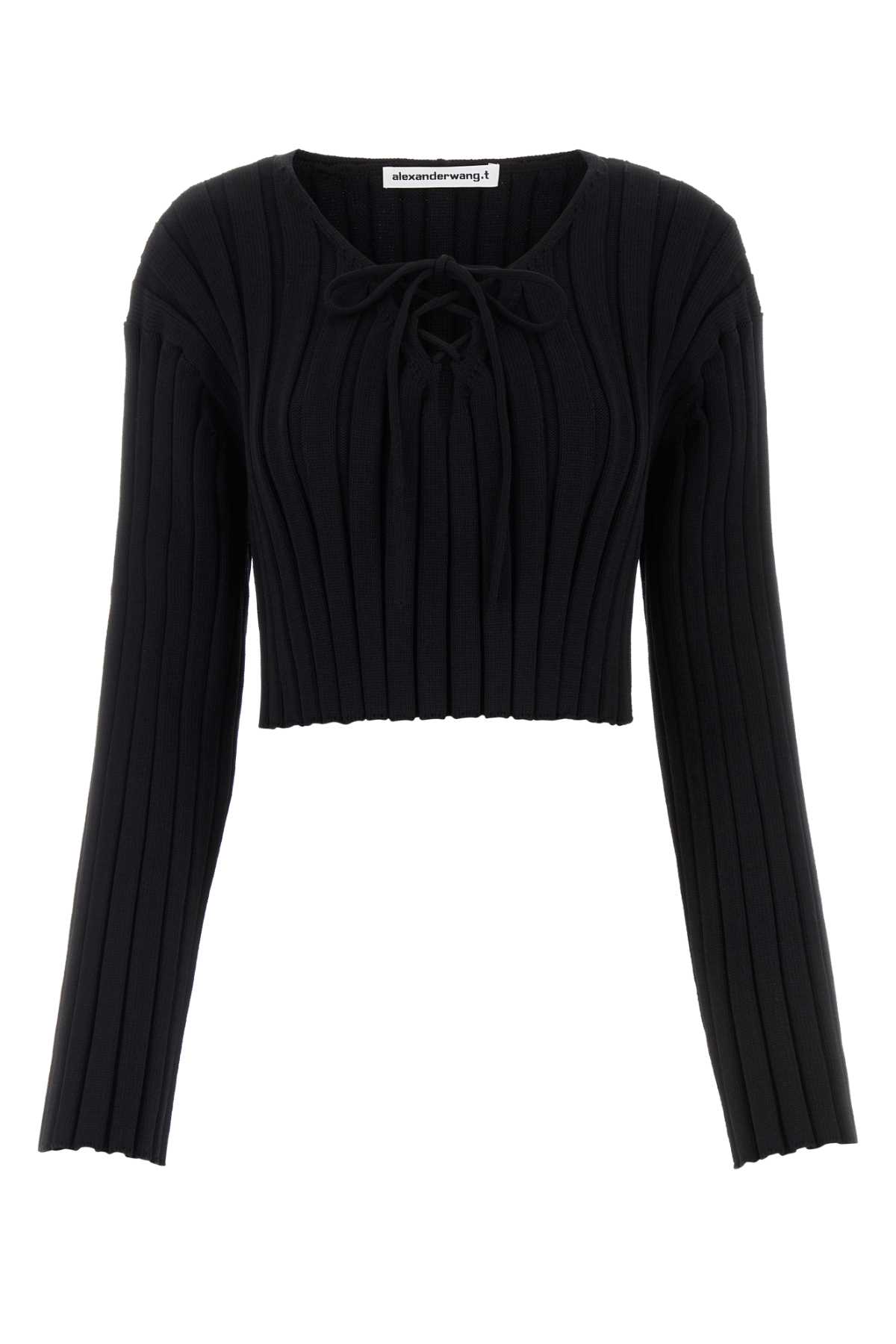 Black Stretch Nylon Sweater