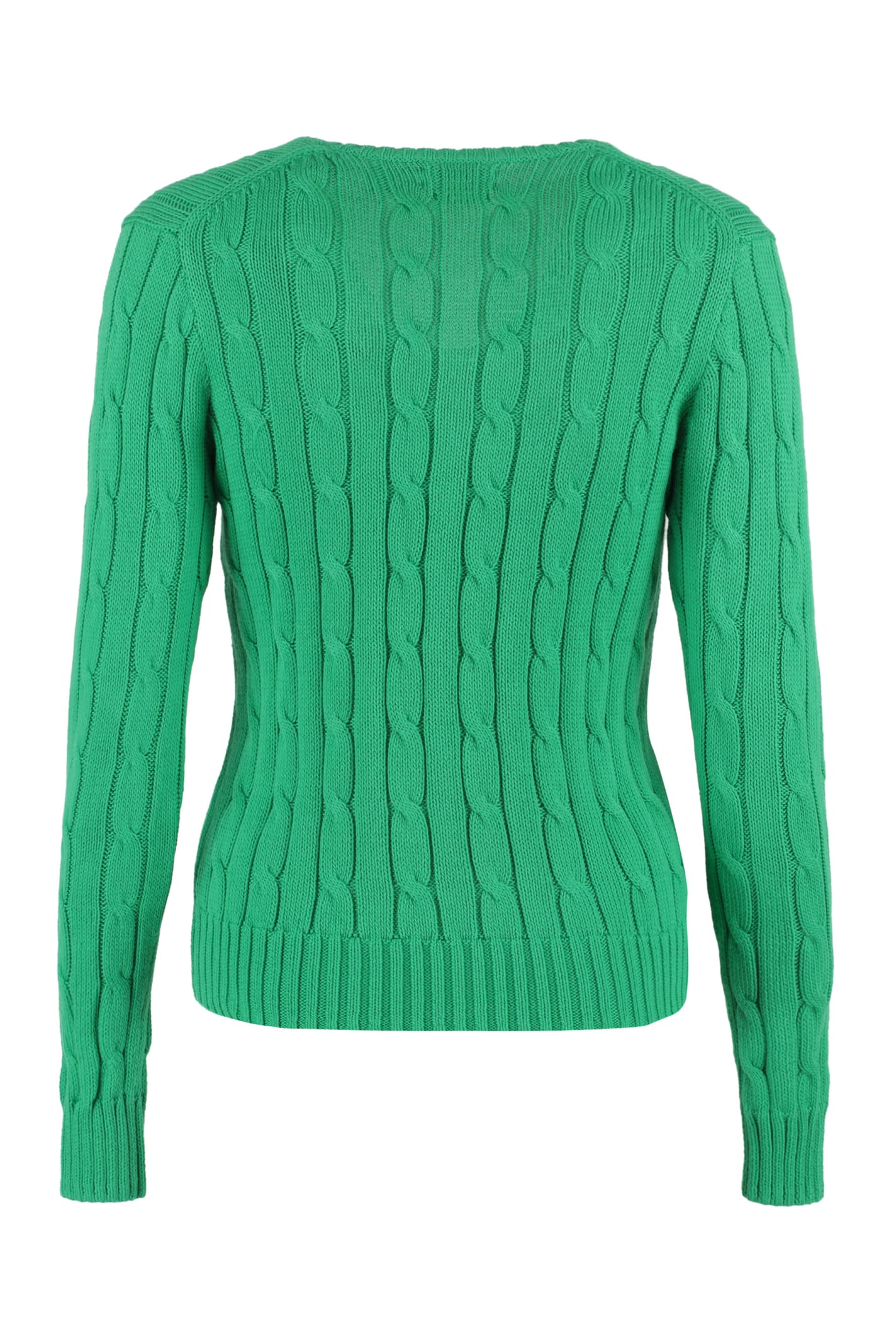 Shop Polo Ralph Lauren Cable Knit Sweater  In Green