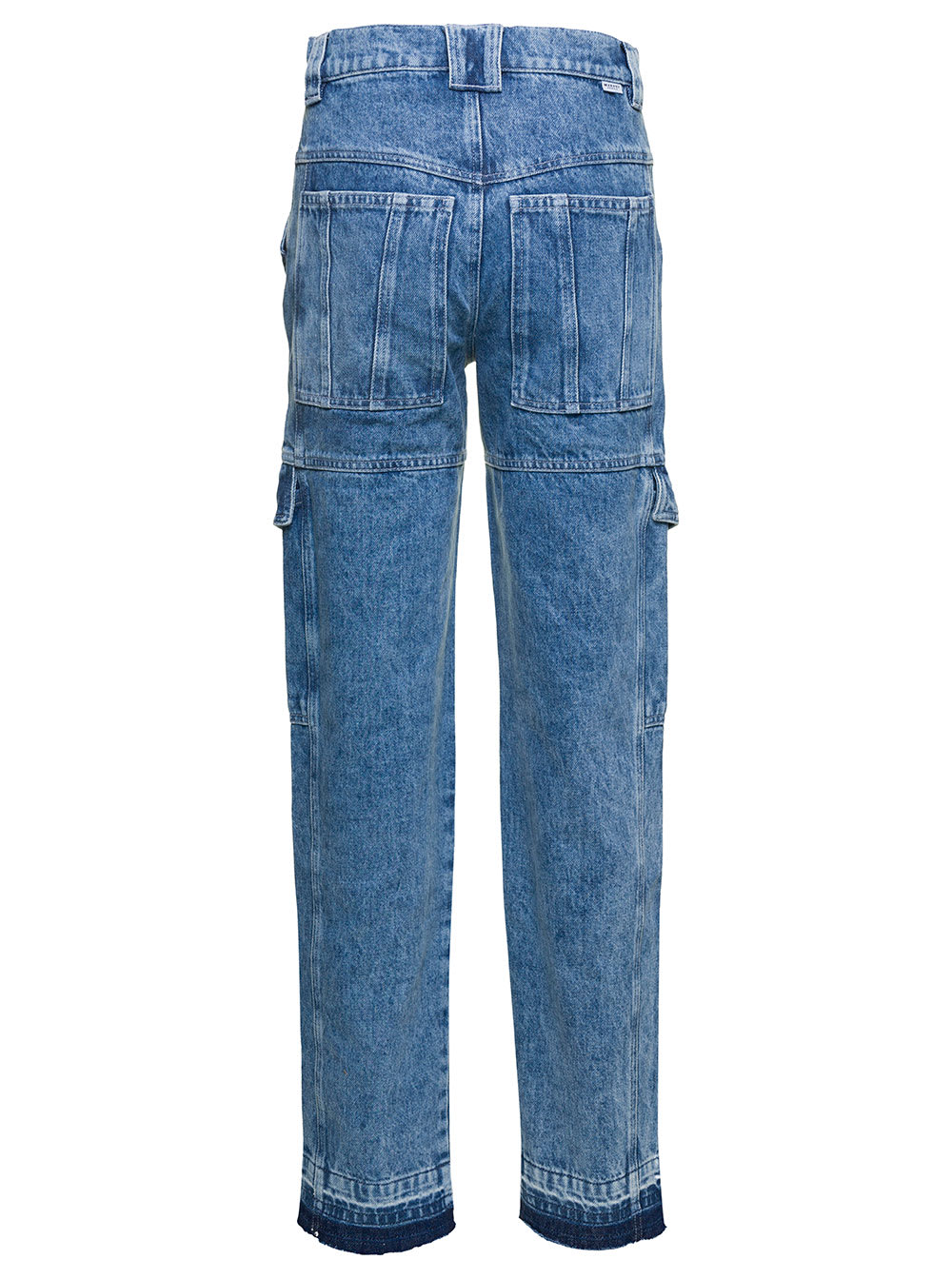 Shop Isabel Marant Étoile Blue Denim Cargo Pants With Pockets In Cotton Woman