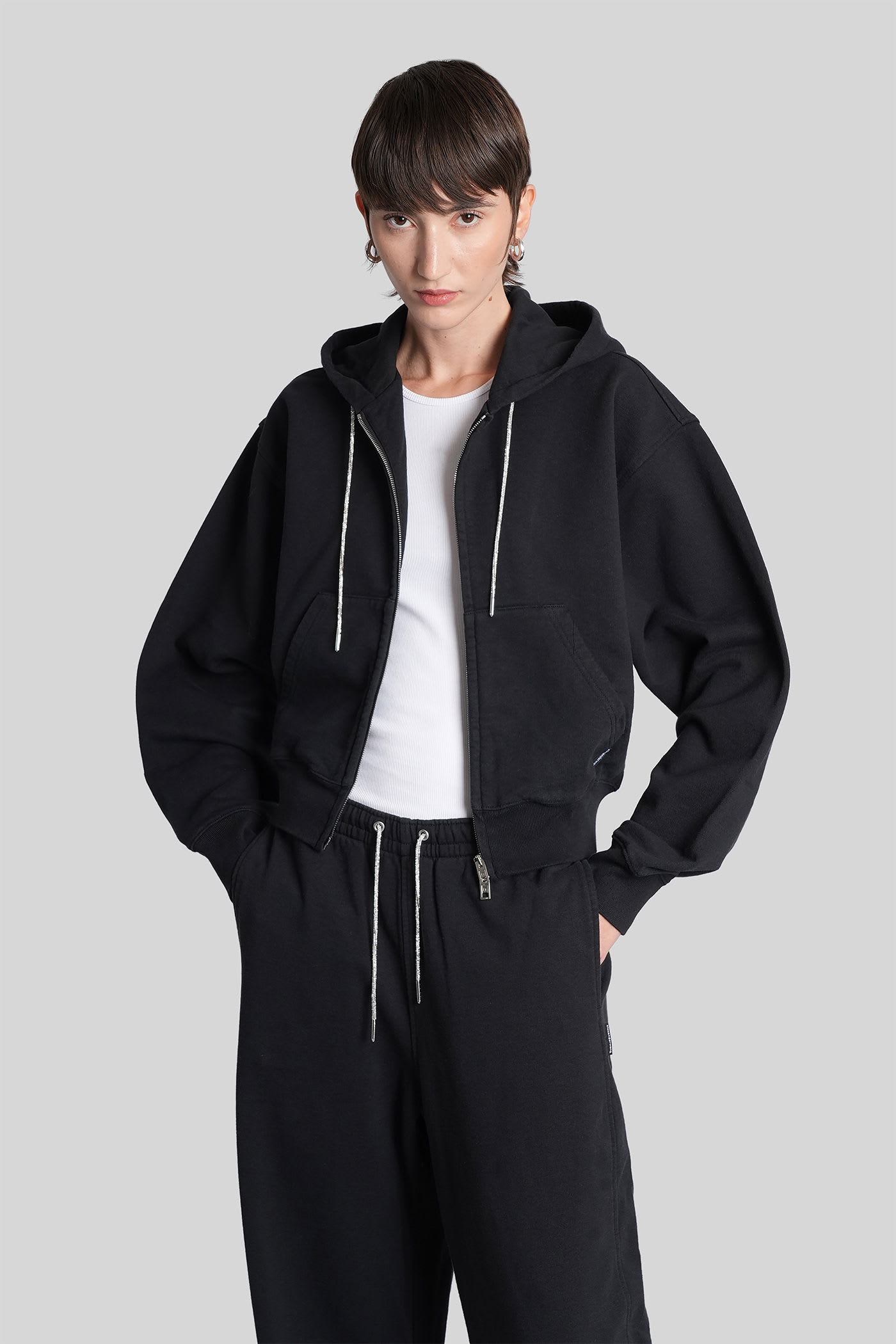 Alexander Wang Sweatshirt In Black Cotton In Black