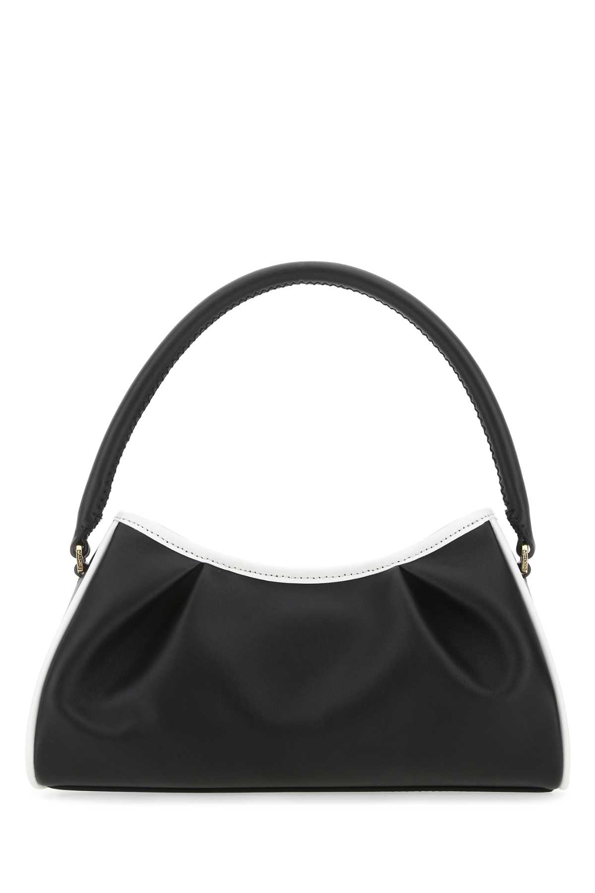 Two-tone Leather Dimple Moon Shoulder Bag